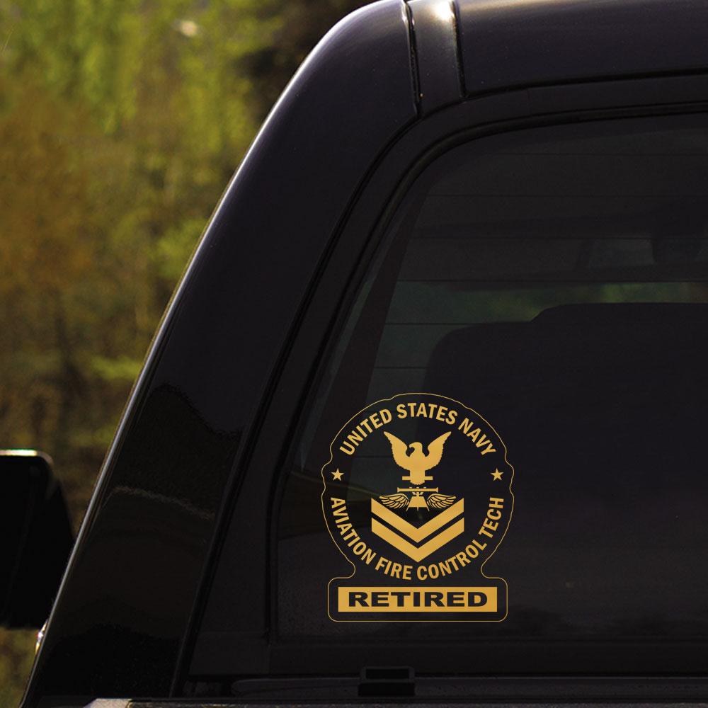 US Navy Aviation Fire Control Tech AQ Rating Badges Clear Stickers-Decal-Navy-Rating-Veterans Nation