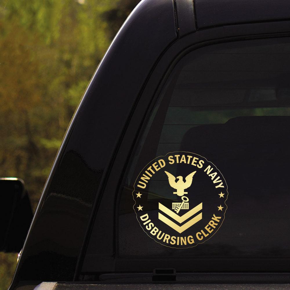 US Navy Disbursing Clerk DK Rating Badges Clear Stickers-Decal-Navy-Rating-Veterans Nation