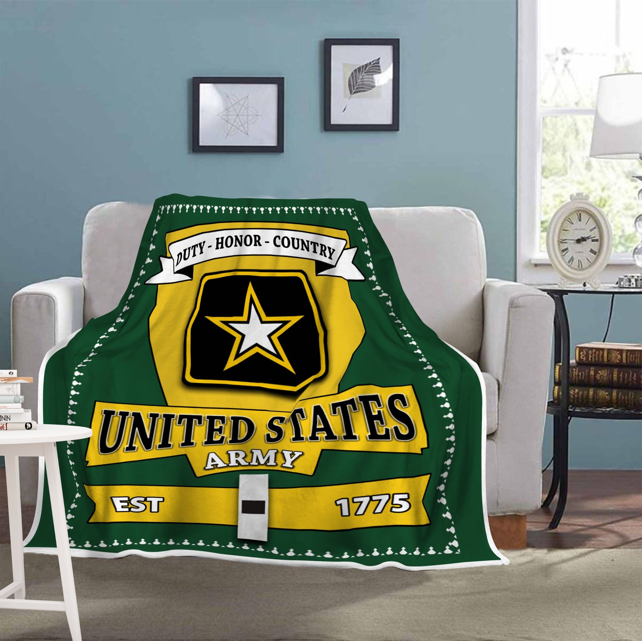 US Army W-1 Warrant Officer 1 W1 WO1 Warrant Officer Blanket Cozy Plush Fleece Blanket - 50x60-Blankets-Army-Ranks-Veterans Nation