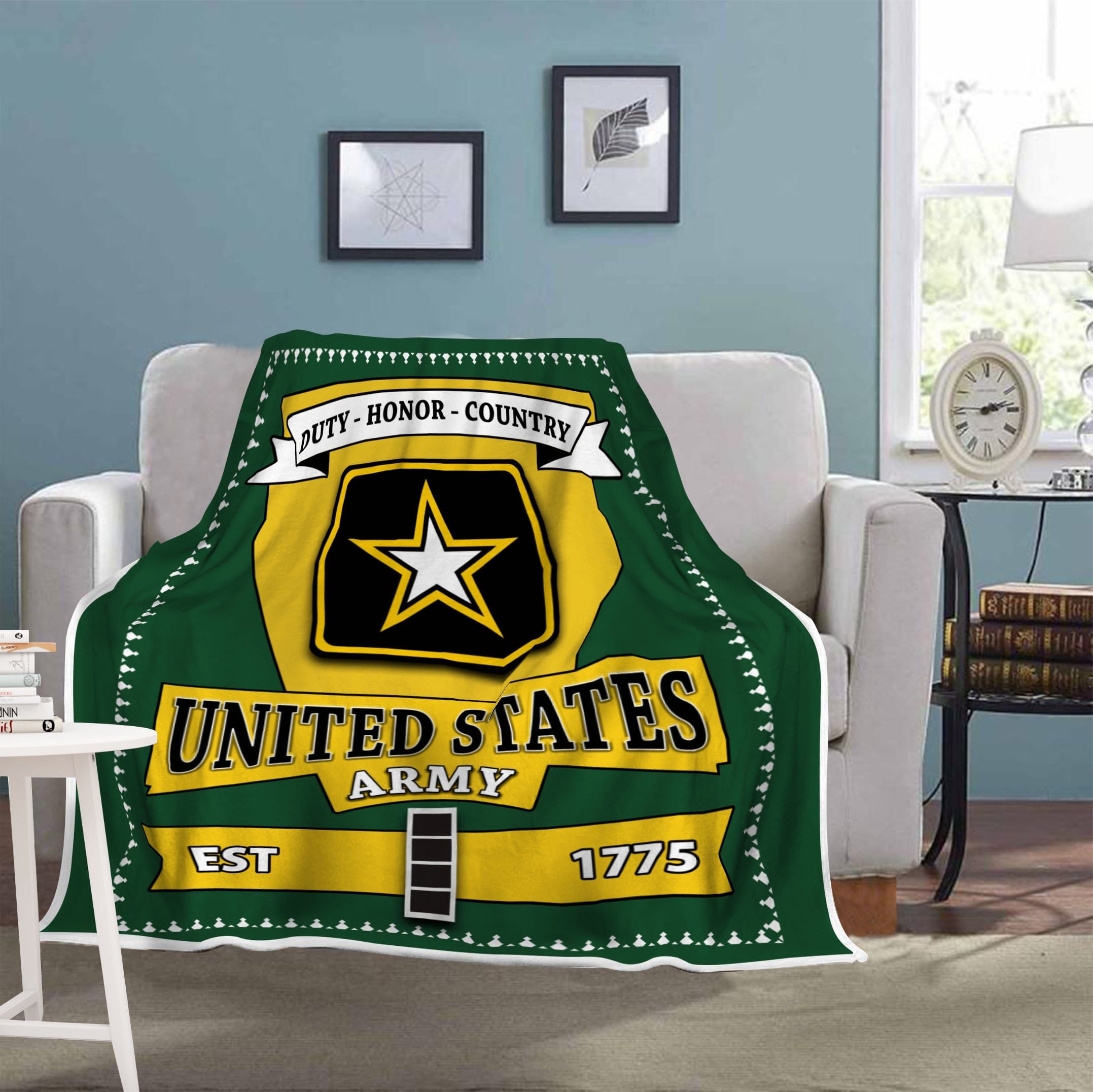 US Army W-4 Chief Warrant Officer 4 W4 CW4 Warrant Officer Blanket Cozy Plush Fleece Blanket - 50x60-Blankets-Army-Ranks-Veterans Nation