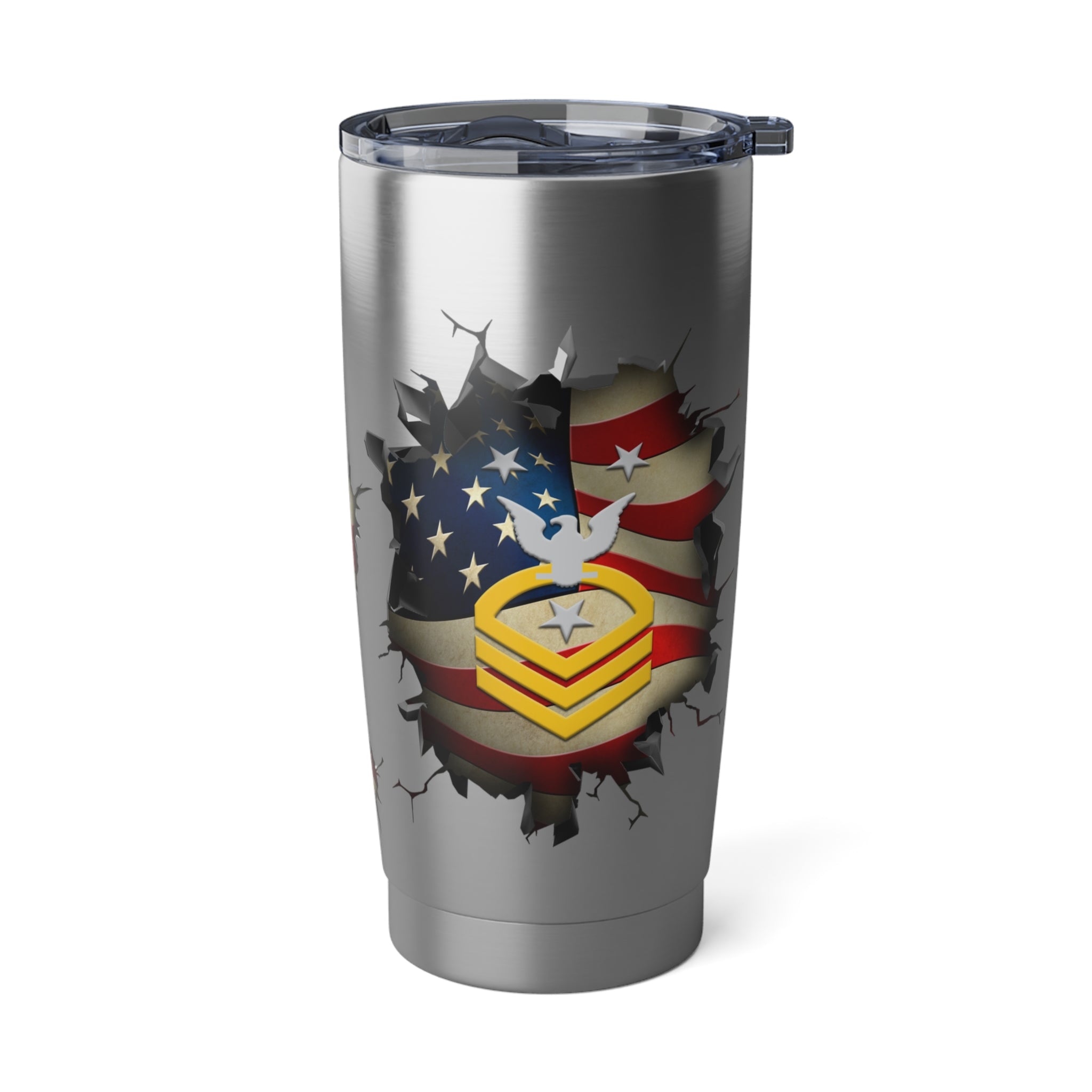 US Navy E-9 Command Master Chief Petty Officer E9 CMDCM Senior Enlisted Advisor Collar Device 3D Break Effect Vagabond 20oz Tumbler