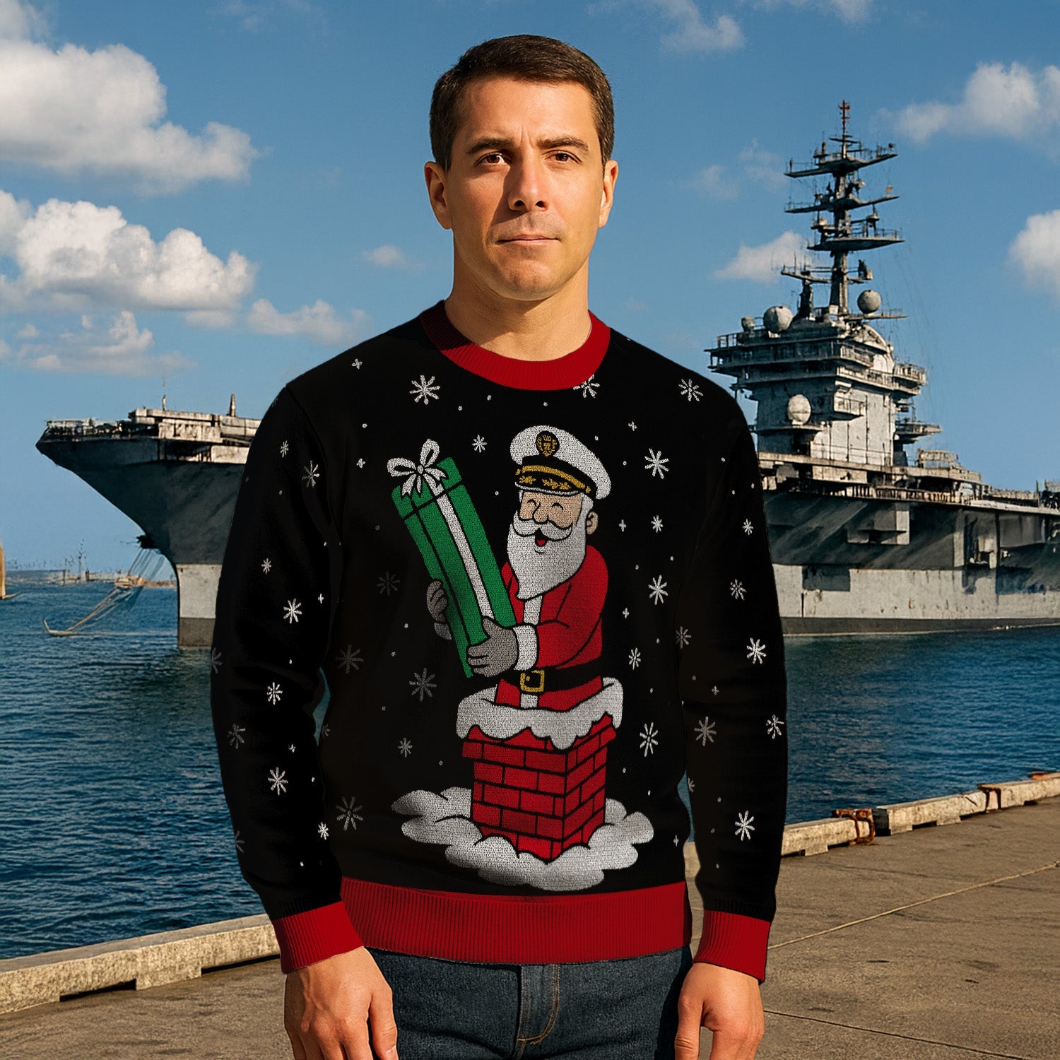 US Navy Satan Christmas Ugly Sweater