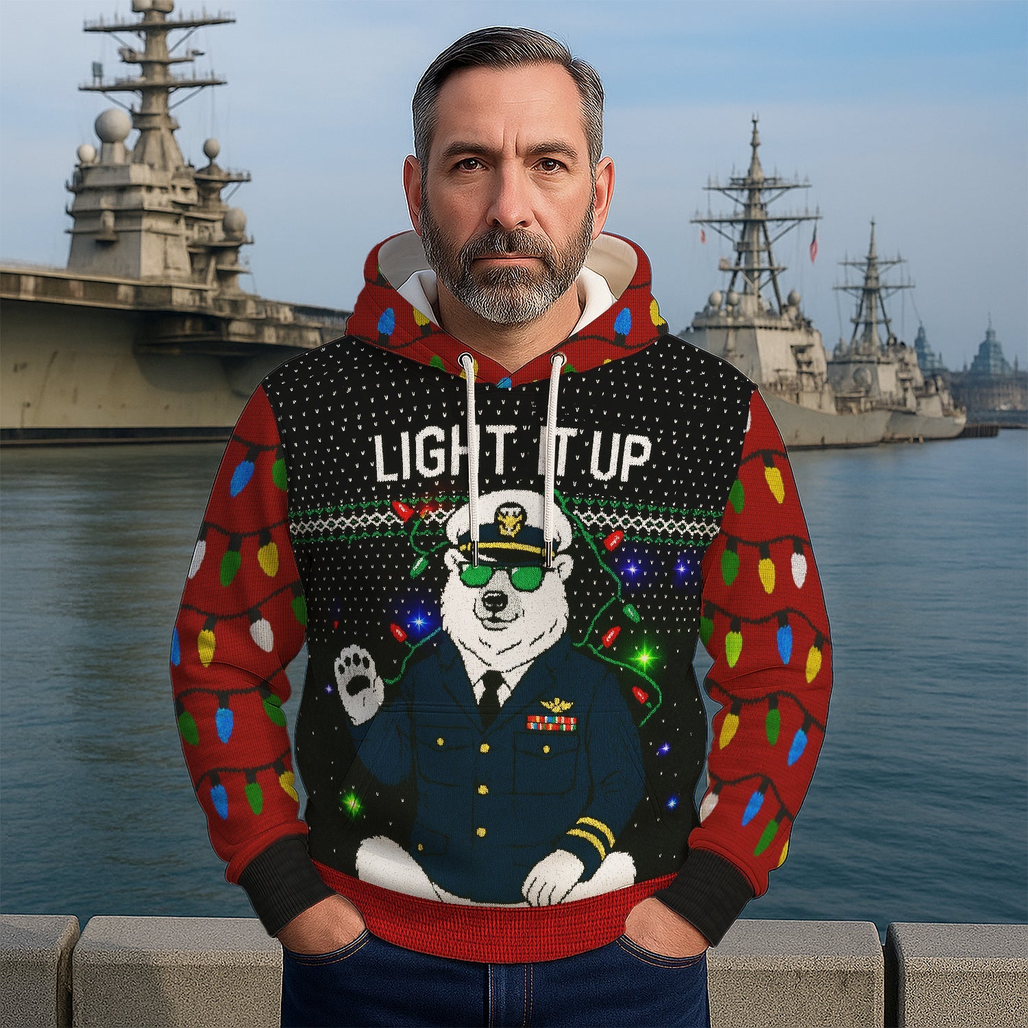 US Navy Light It Up Hoodie 3D All Over Print