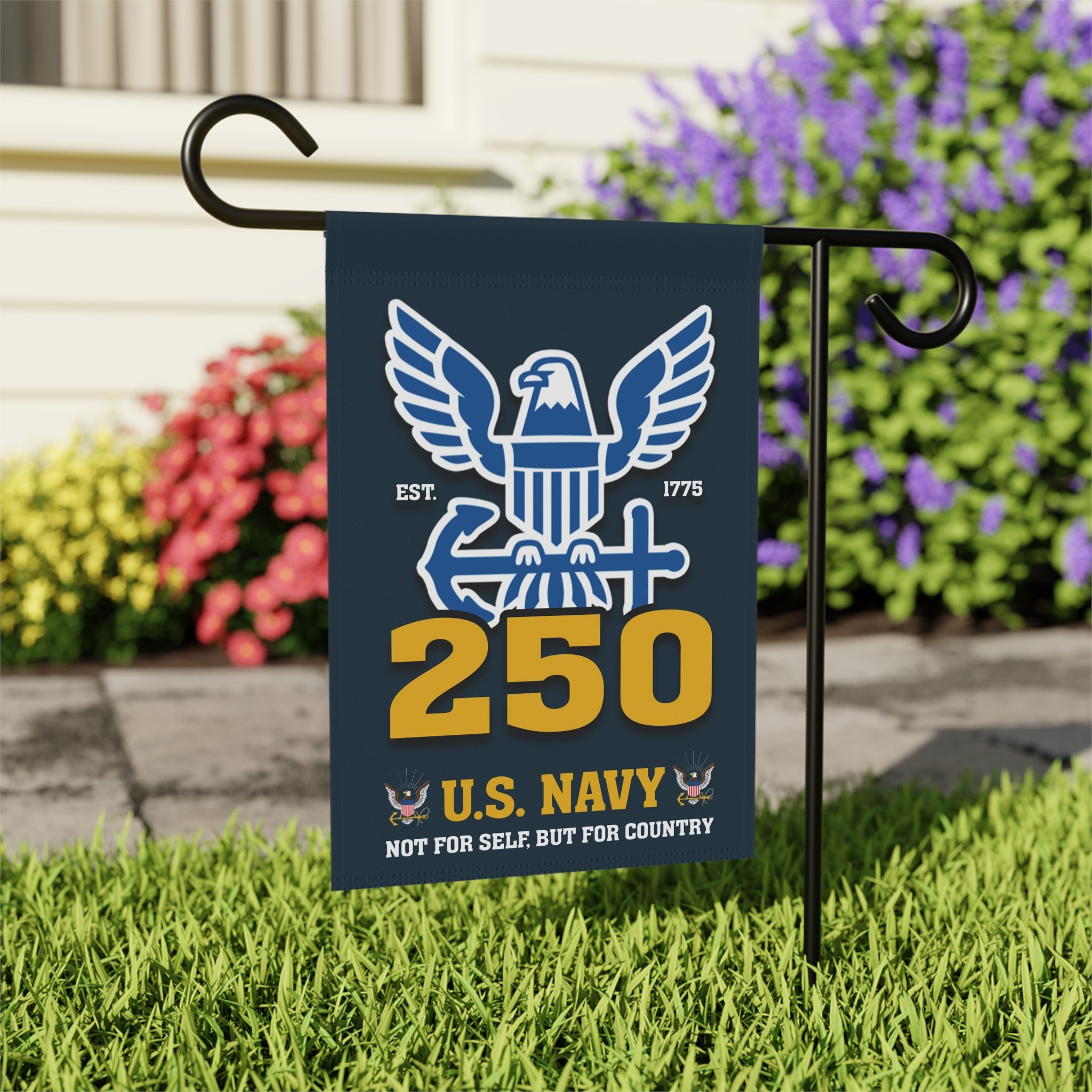 US Navy Est 1775 Not For Self, But For Country Garden Flag Twin-Side Printing