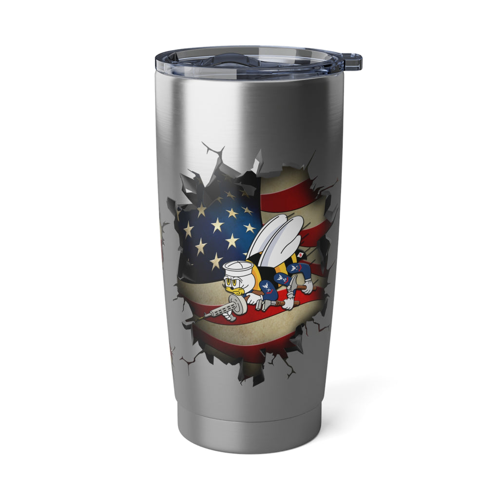 US Navy Seabees 3D Break Effect Vagabond 20oz Tumbler