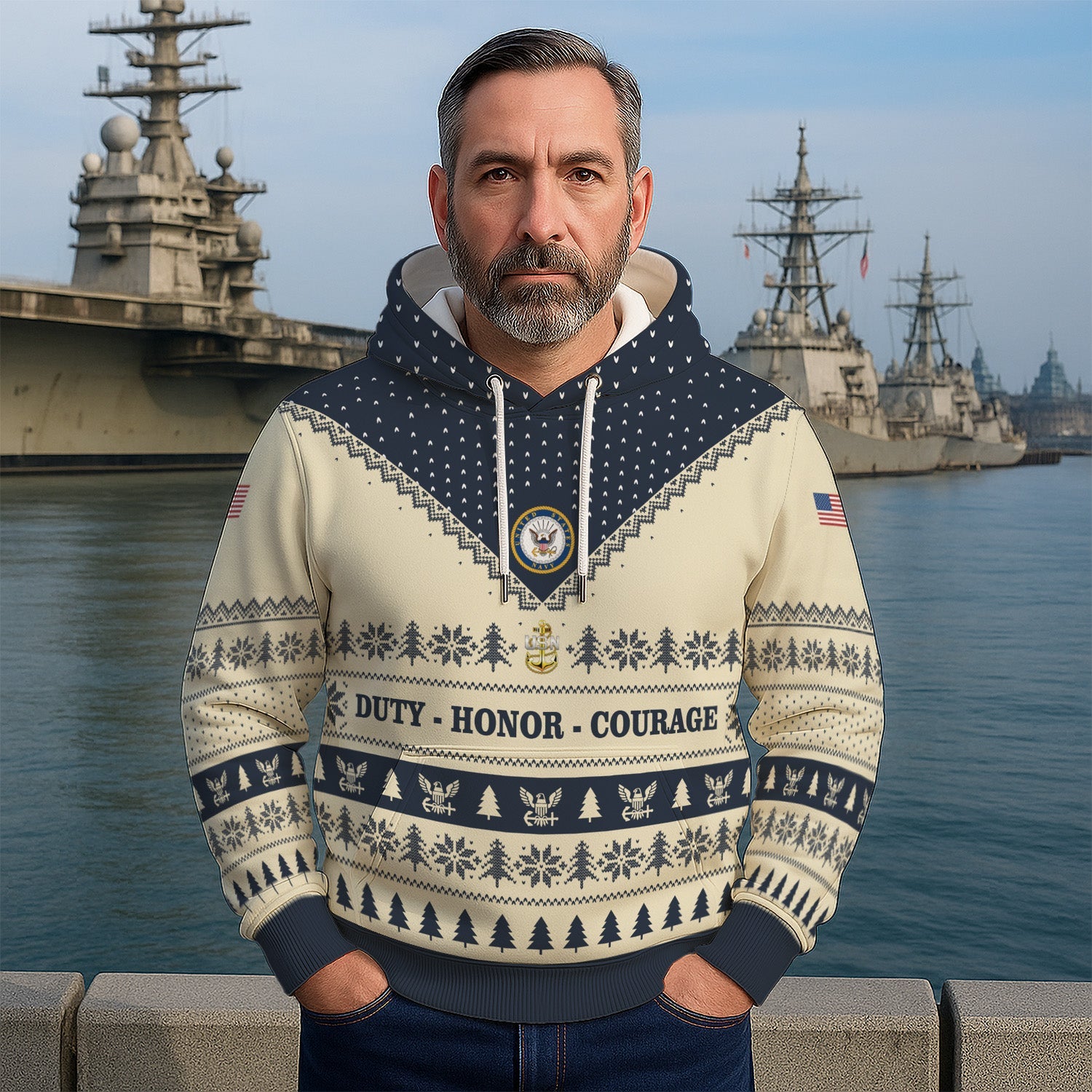 Personalized US Navy 3D All Over Print Hoodie TH3D01