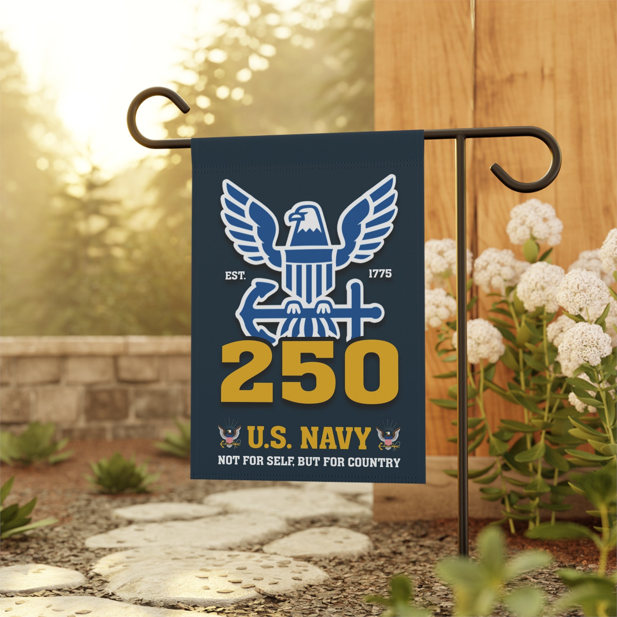 US Navy Est 1775 Not For Self, But For Country Garden Flag Twin-Side Printing