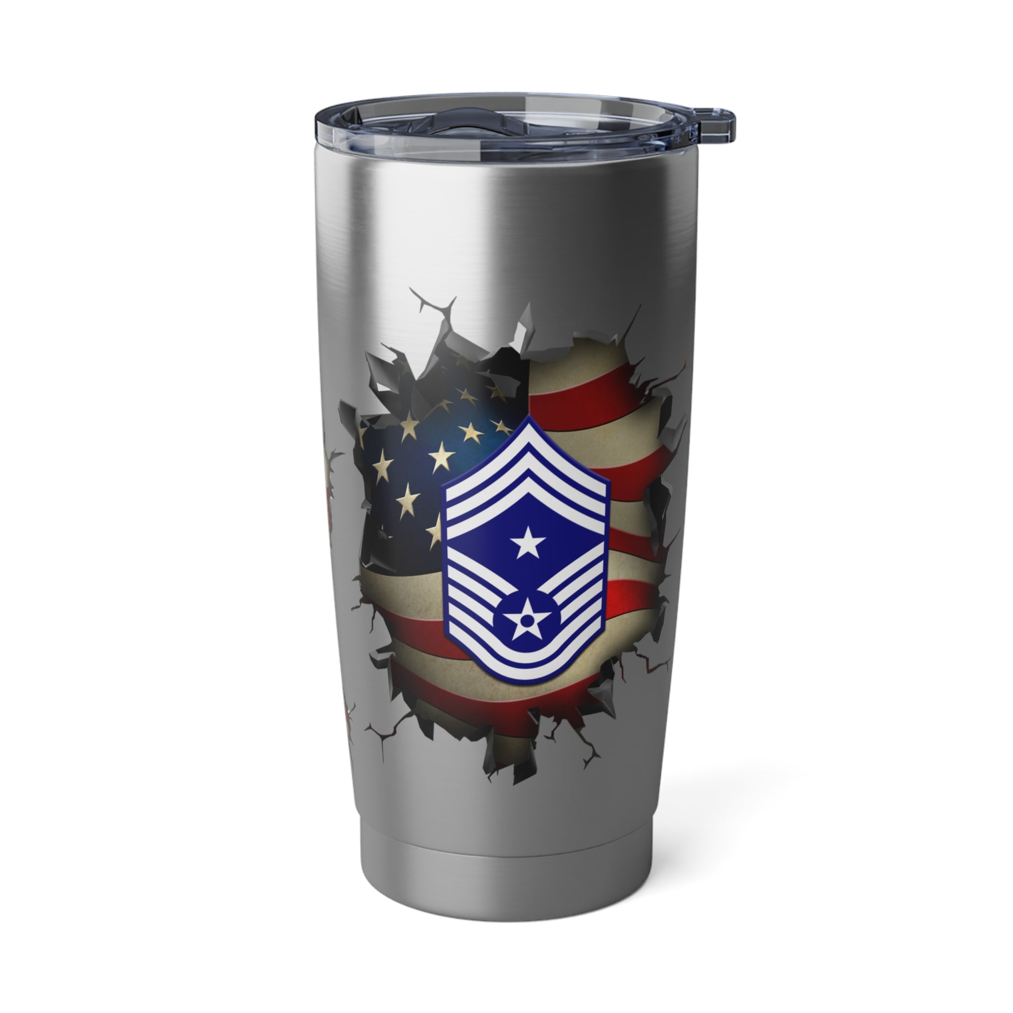 US Air Force E-9 Command Chief Master Sergeant CCM E9 Noncommissioned Officer Ranks 3D Break Effect Vagabond 20oz Tumbler