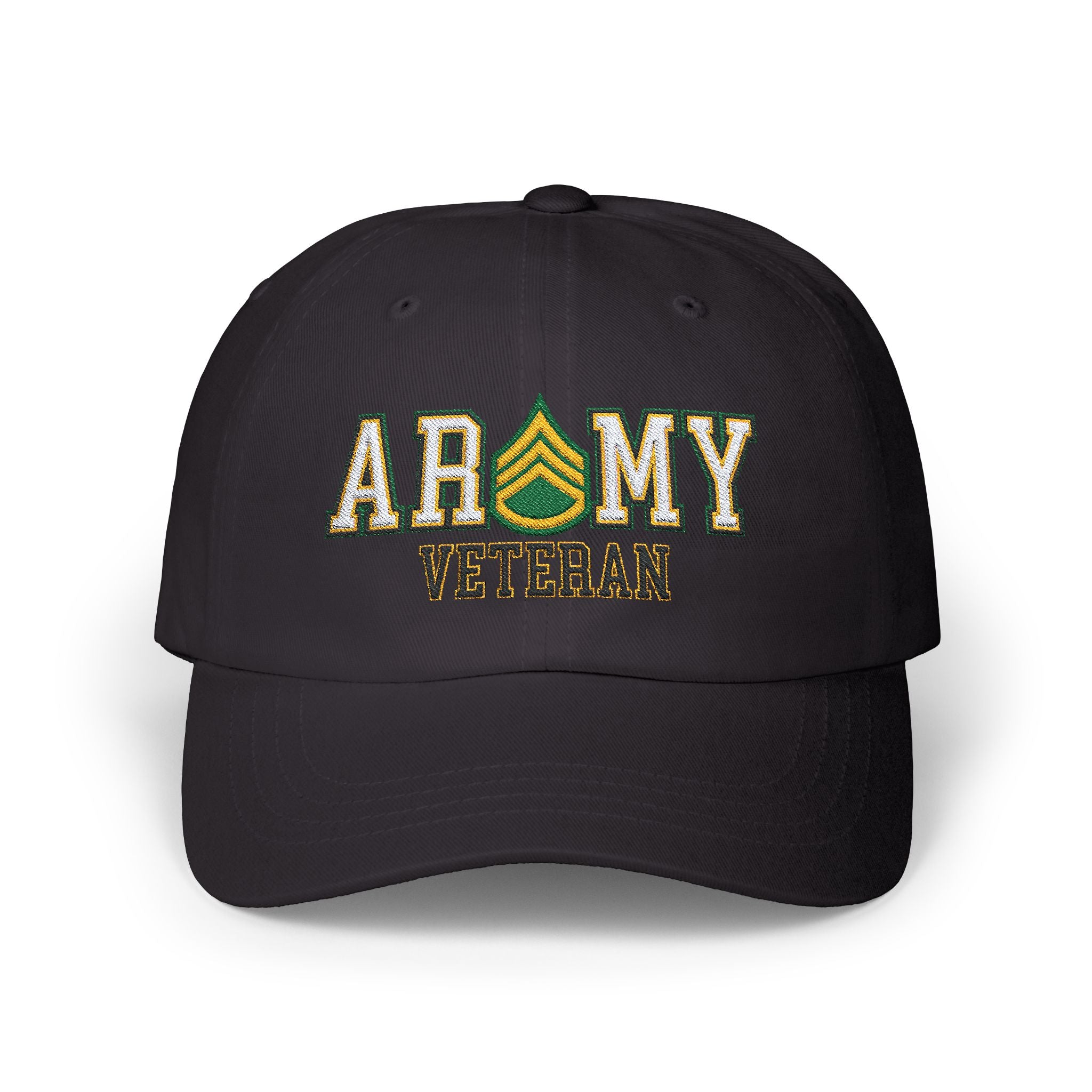 US Army E-6 Staff Sergeant E6 SSG Noncommissioned Officer Veteran Embroidered Classic Dad Cap