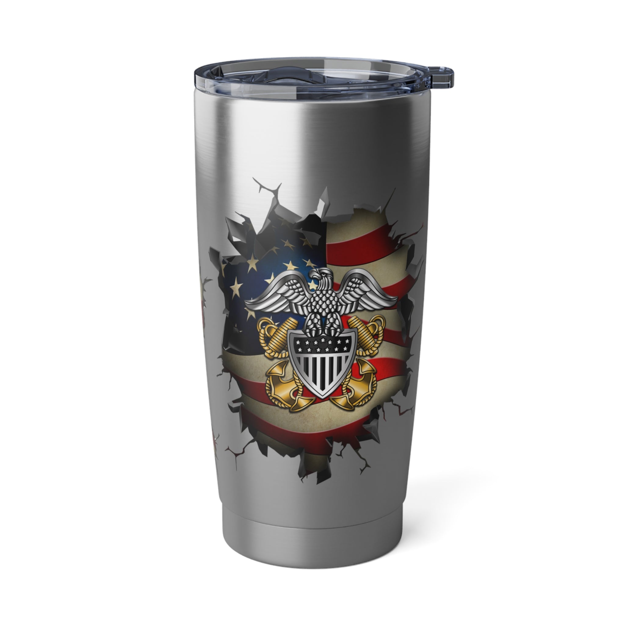 US Navy Officer Cap Device 3D Break Effect Vagabond 20oz Tumbler