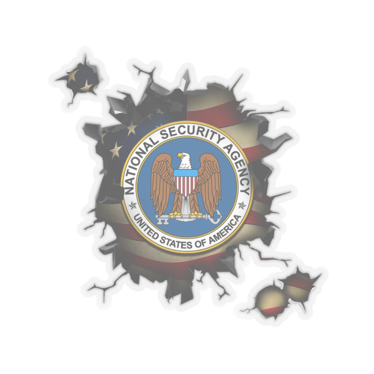 US National Security Agency 3D Break Effect Stickers