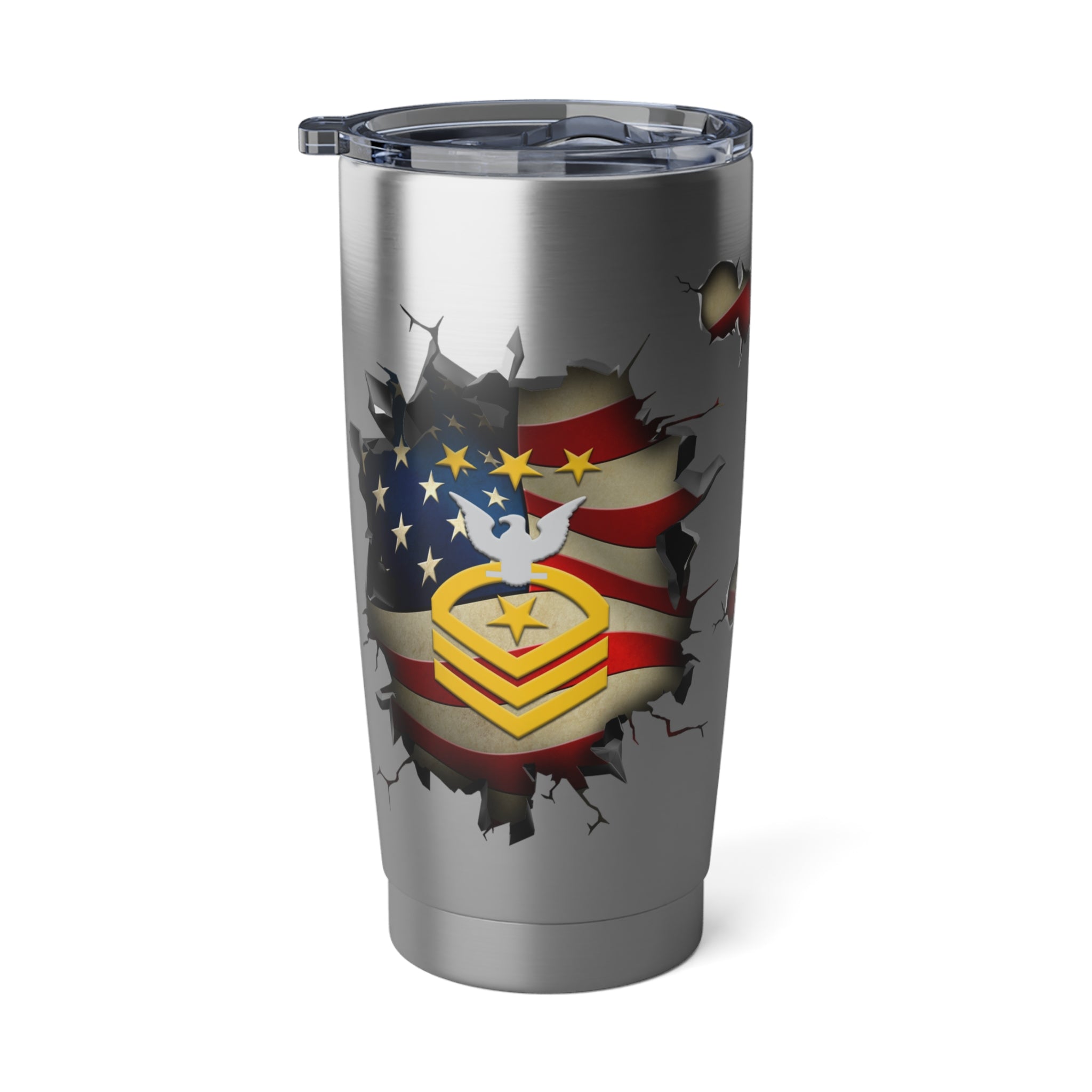 US Navy E-9 Master Chief Petty Officer Of The Navy E9 MCPON Collar Device 3D Break Effect Vagabond 20oz Tumbler