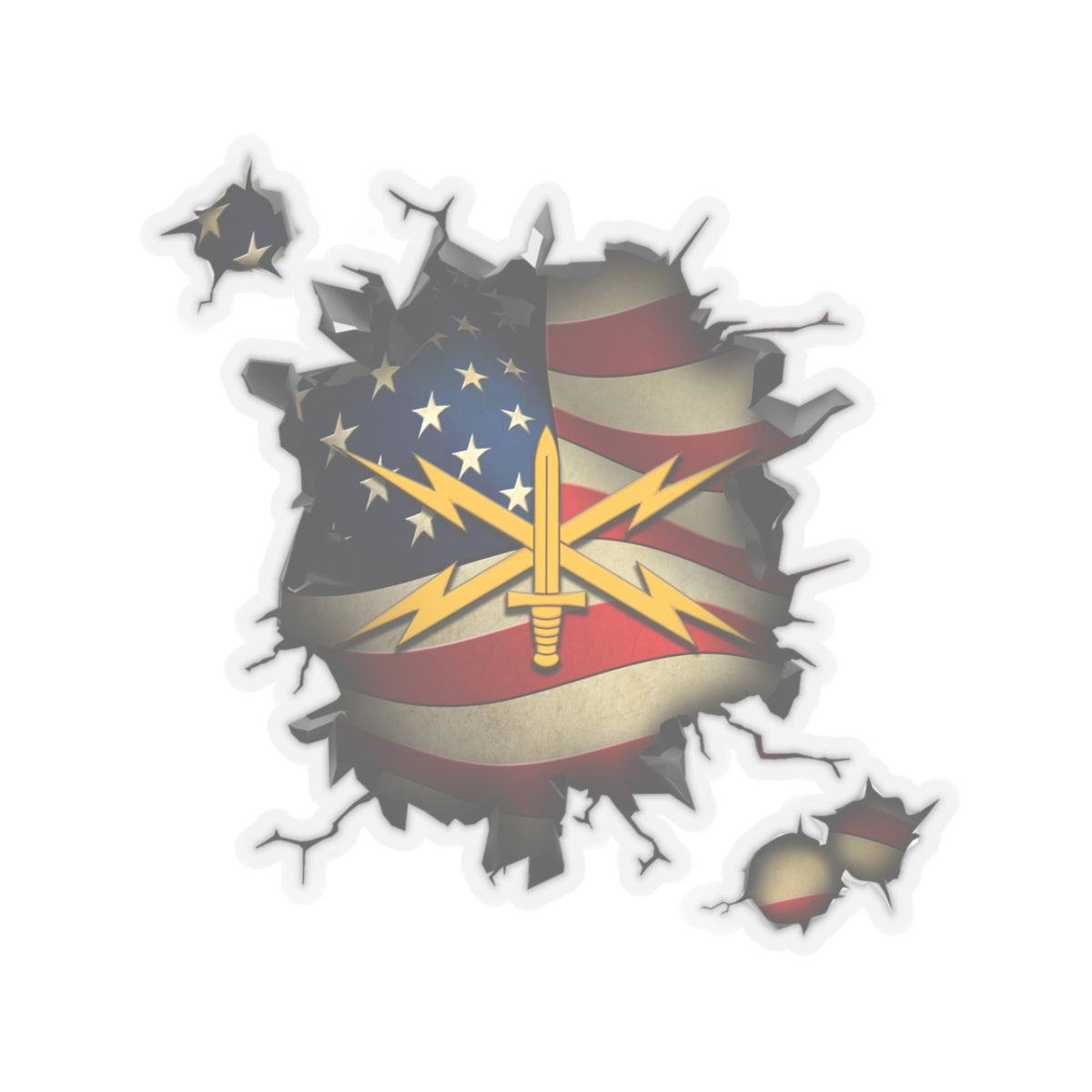 US  Army Cyber Corps 3D Break Effect Stickers