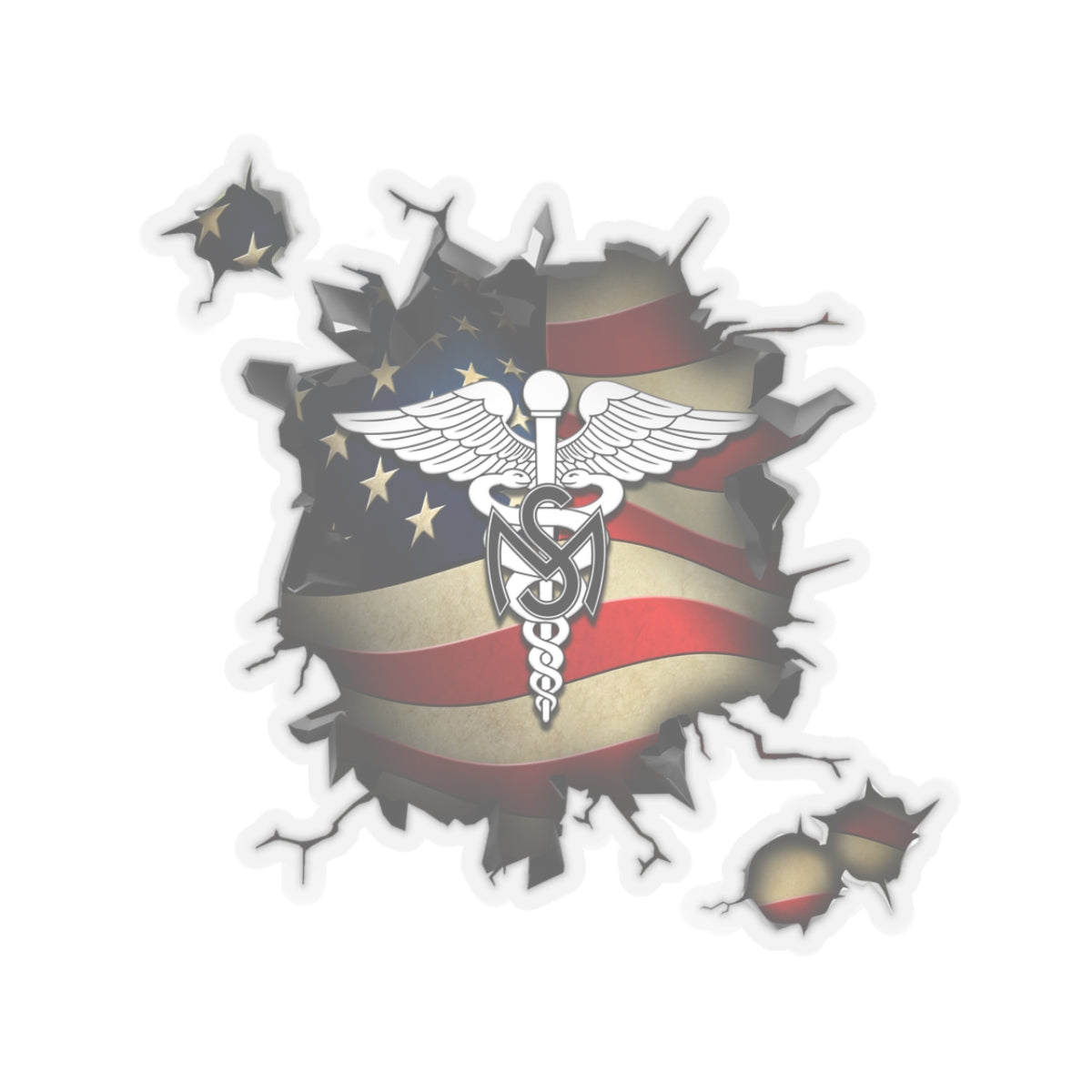 US Army Medical Service Corps 3D Break Effect Stickers