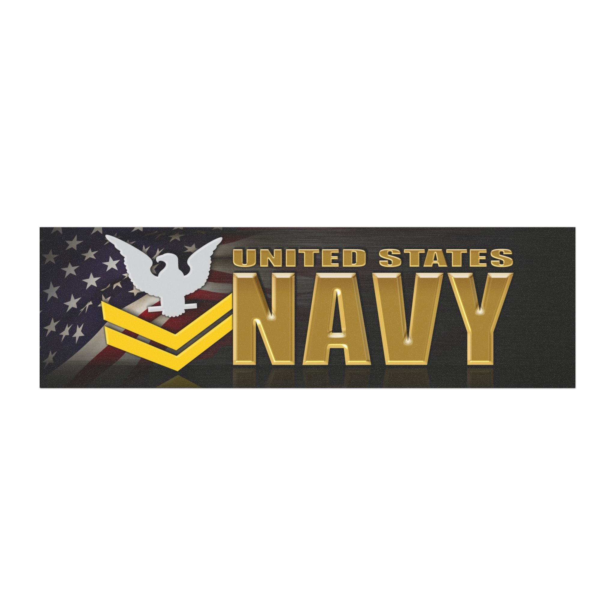 US Navy E-5 Petty Officer Second Class E5 PO2 Gold Stripe Collar Device Car Magnets