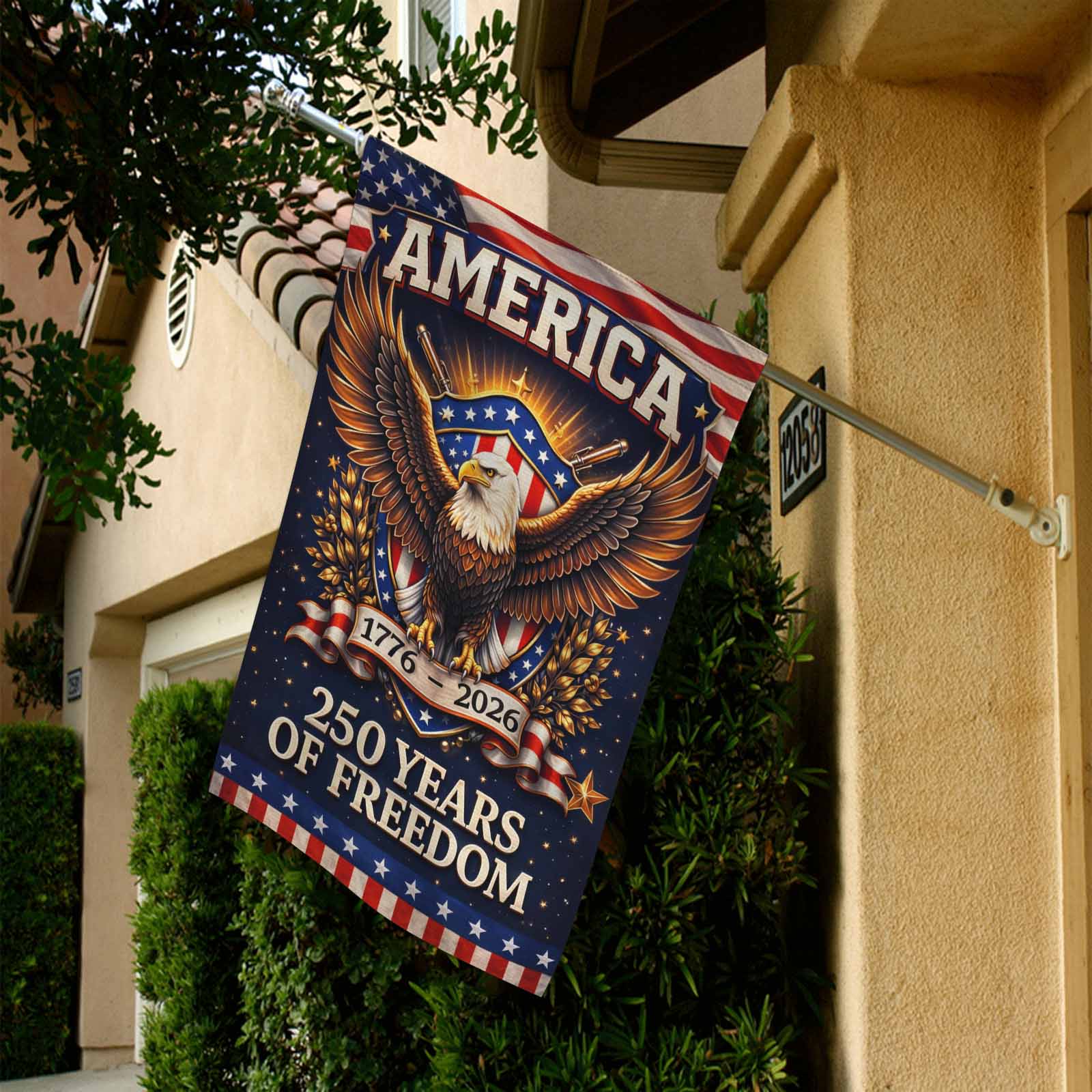 USA 250 Years of Freedom Garden Flag Patriotic Eagle American Flag Decor