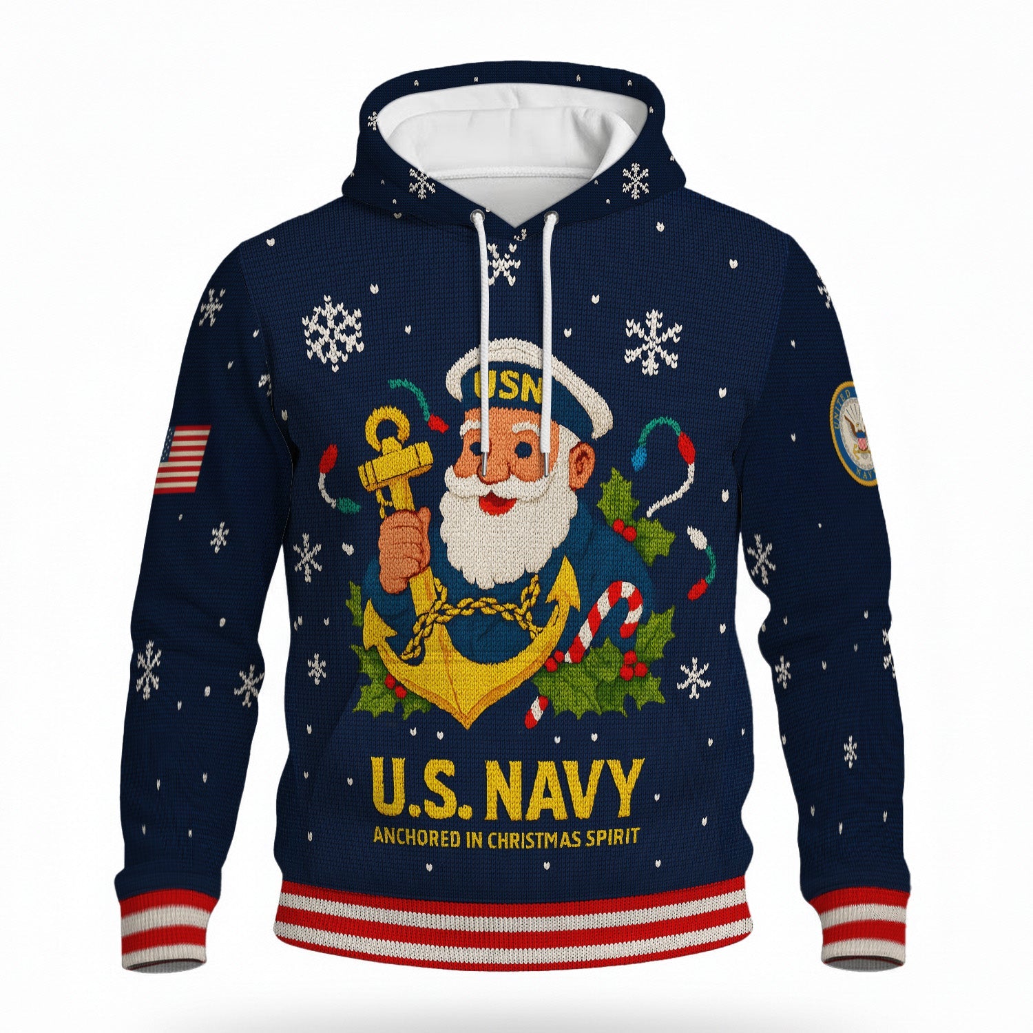 US Navy 250 Anchored In Christmas Spirit Christmas Xmas 3D All Over Print