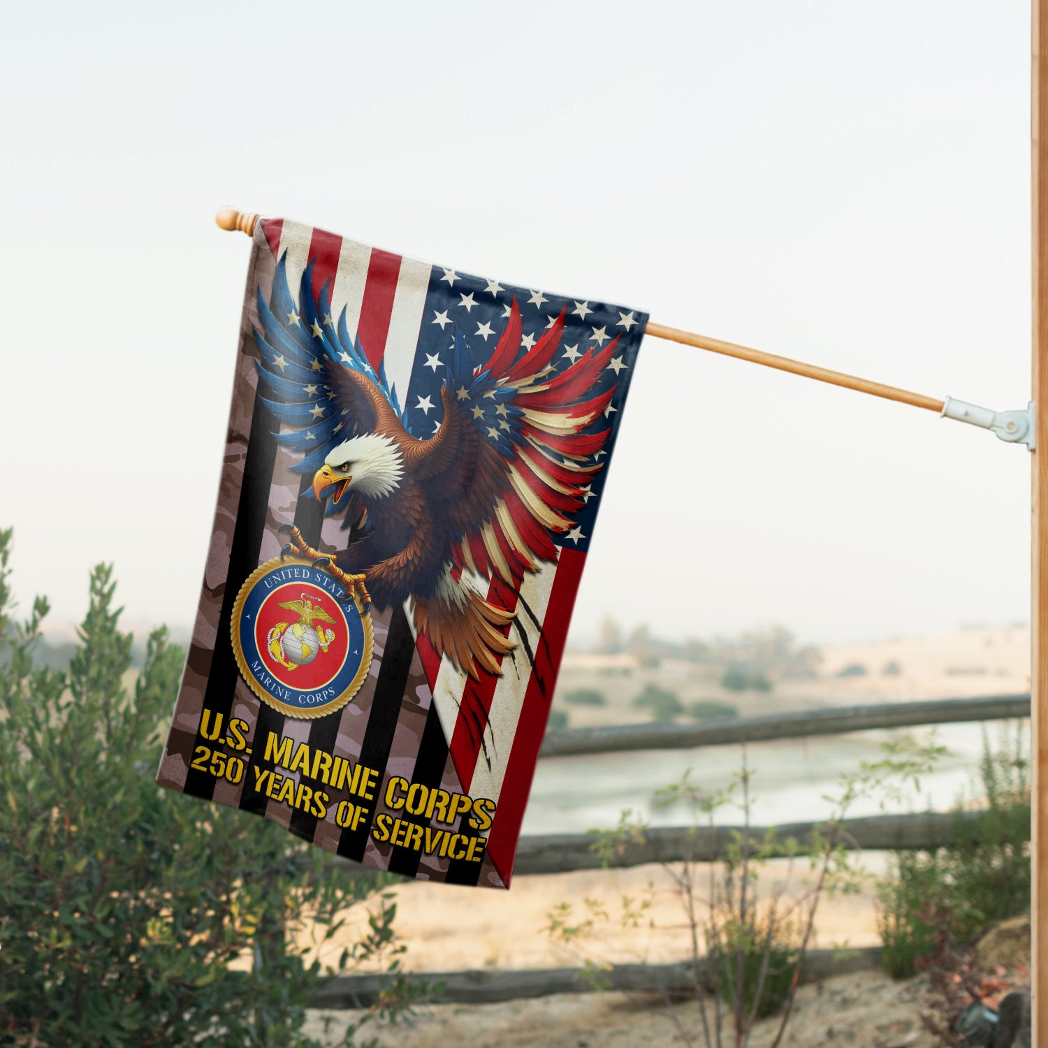 MARlNE 250 Years Of Service House Flag 28" x 40" Twin-Side Printing