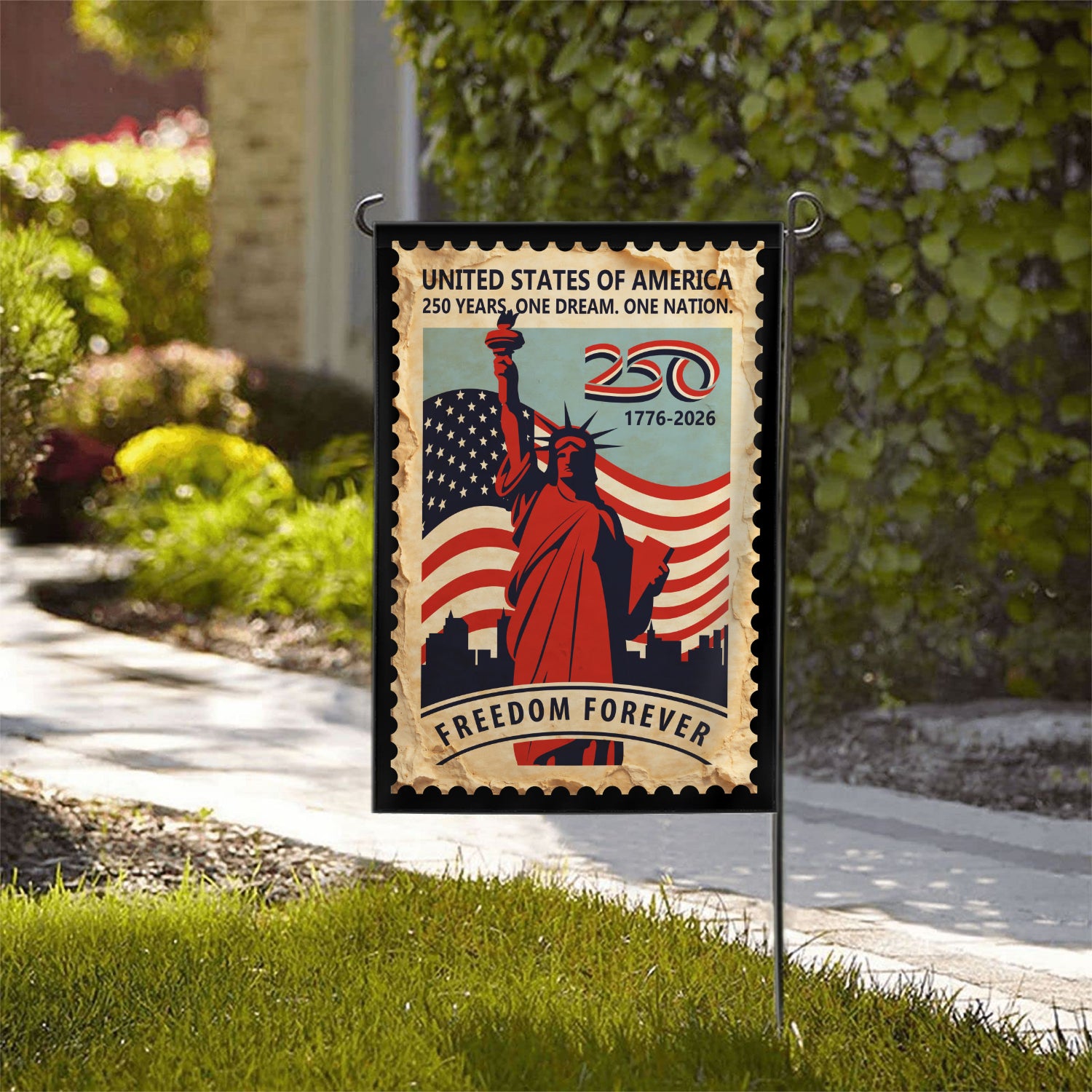 250 Years One Dream, One Nation Freedom Forever Garden Flag 12''x18'' Twin-Side Printing