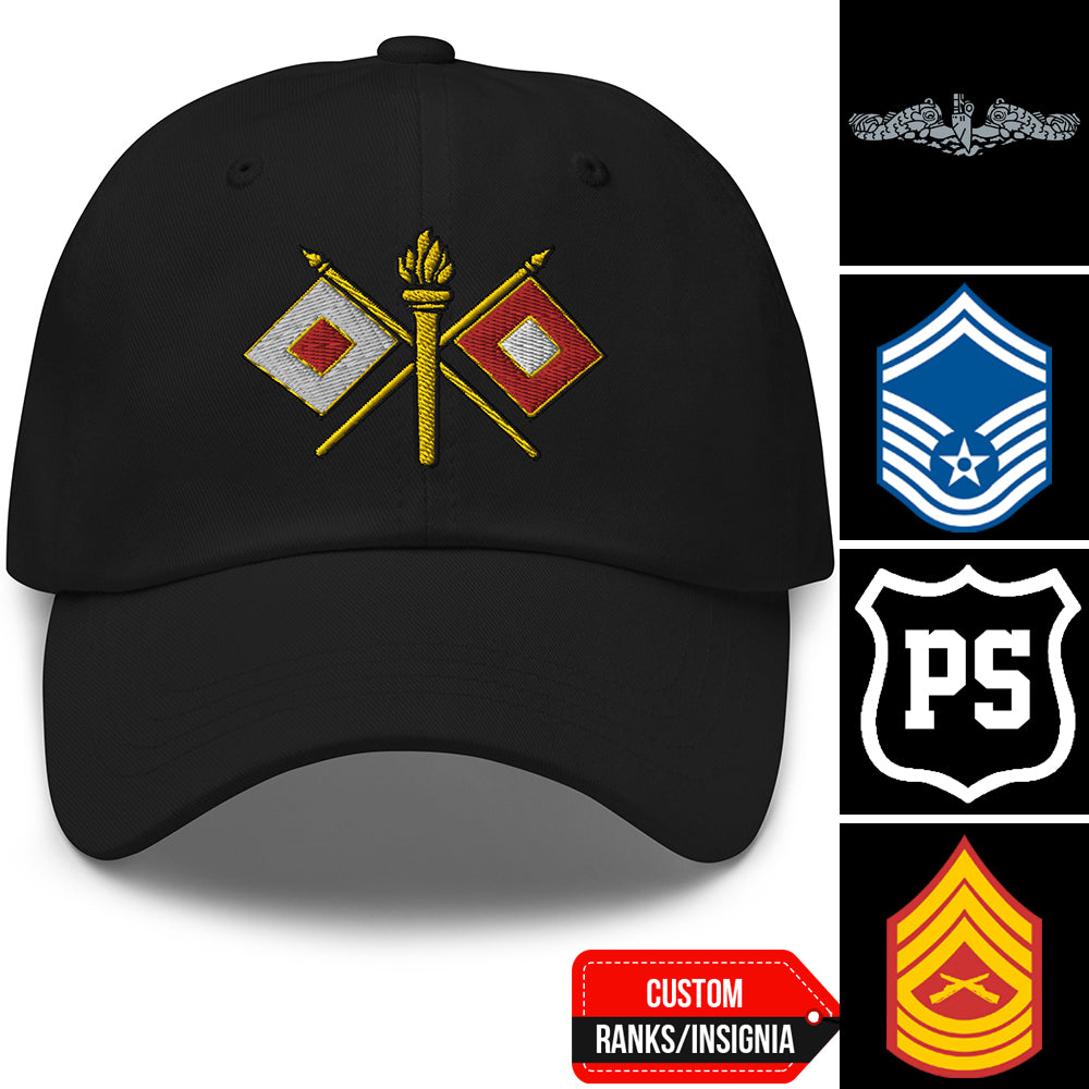 Custom US Military Ranks/Insignia Embroidered Dad Hat