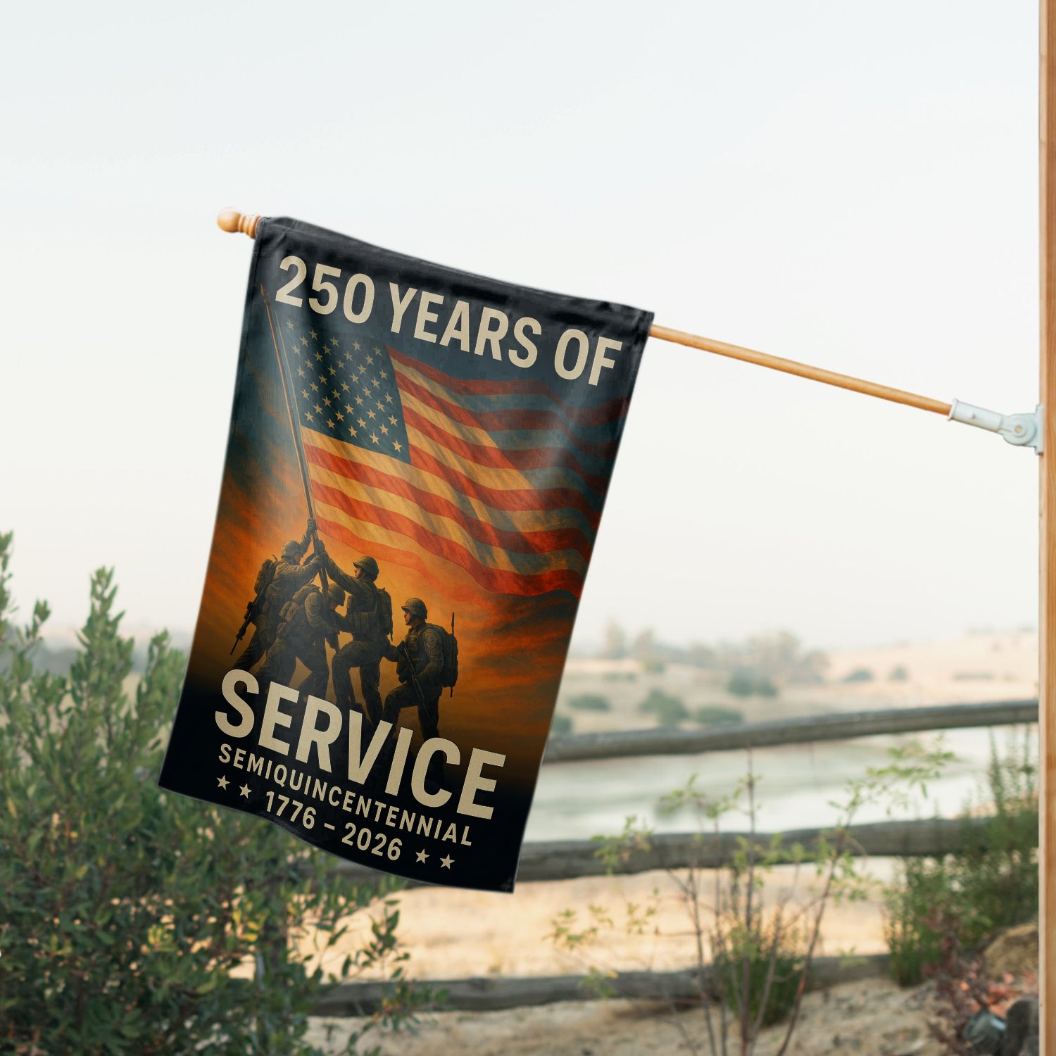 250 Years Of Service House Flag 28''x40'' Twin-Side Printing