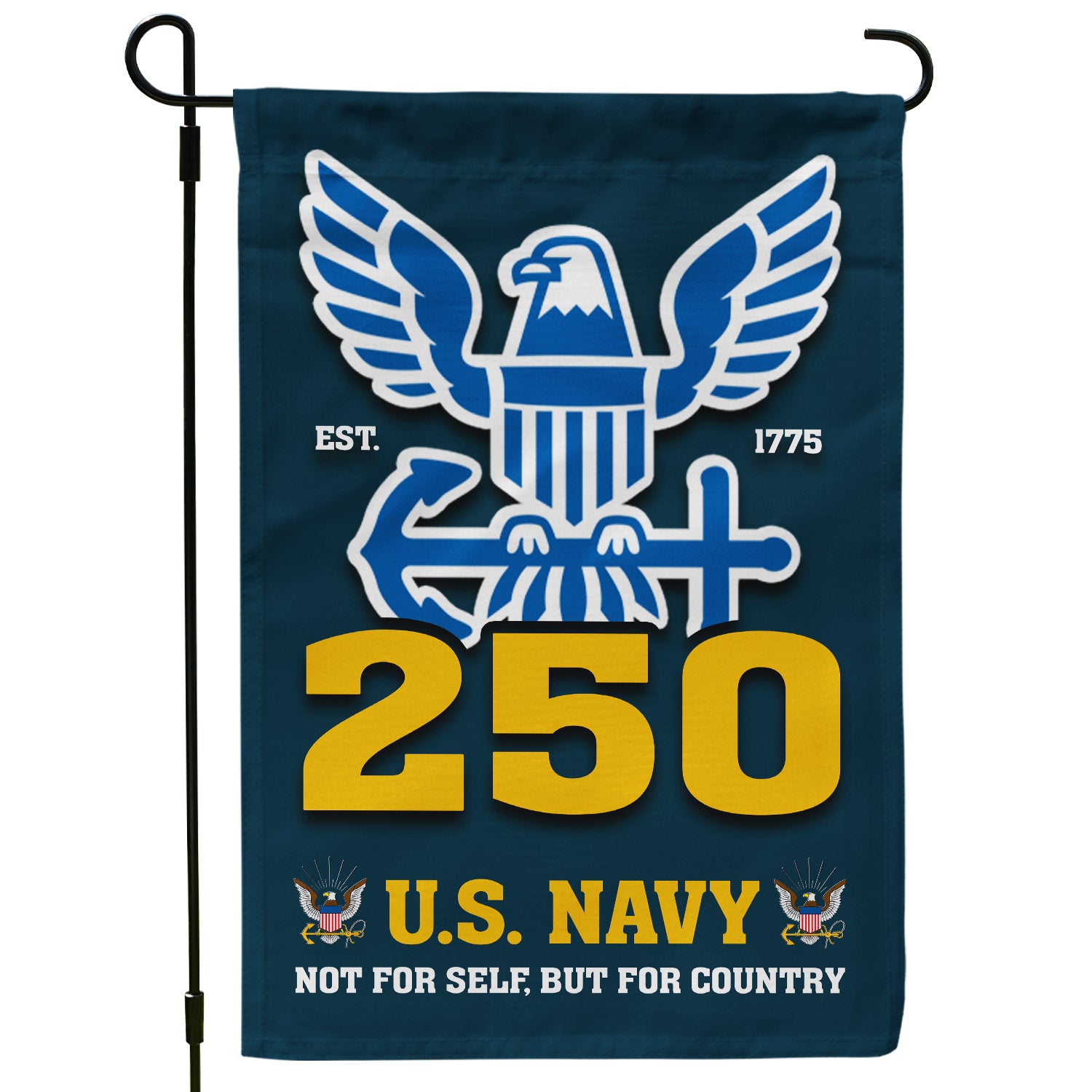 US Navy Est 1775 Not For Self, But For Country Garden Flag Twin-Side Printing