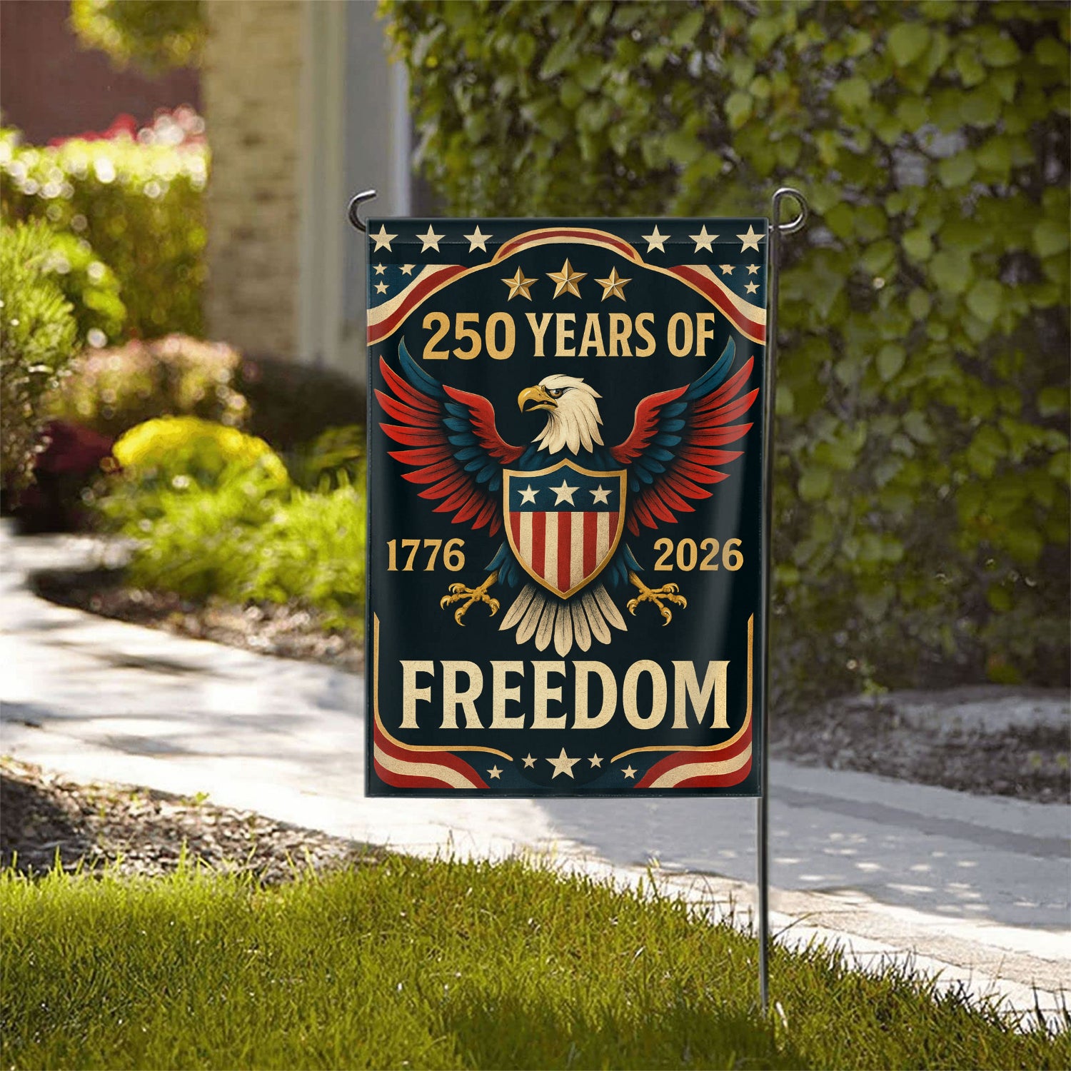 250 Years Of Freedom Garden Flag 12''x18'' Twin-Side Printing