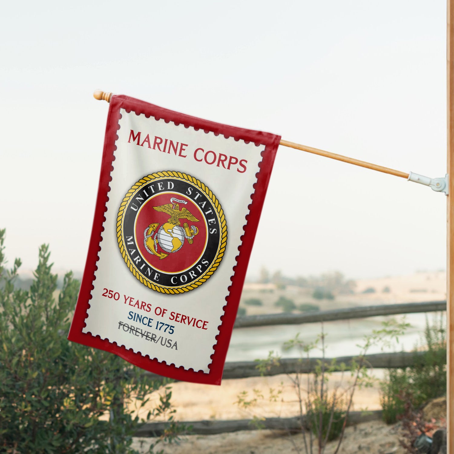 MARlNE 250 Years Of Service Since 1775 House Flag 28" x 40" Twin-Side Printing