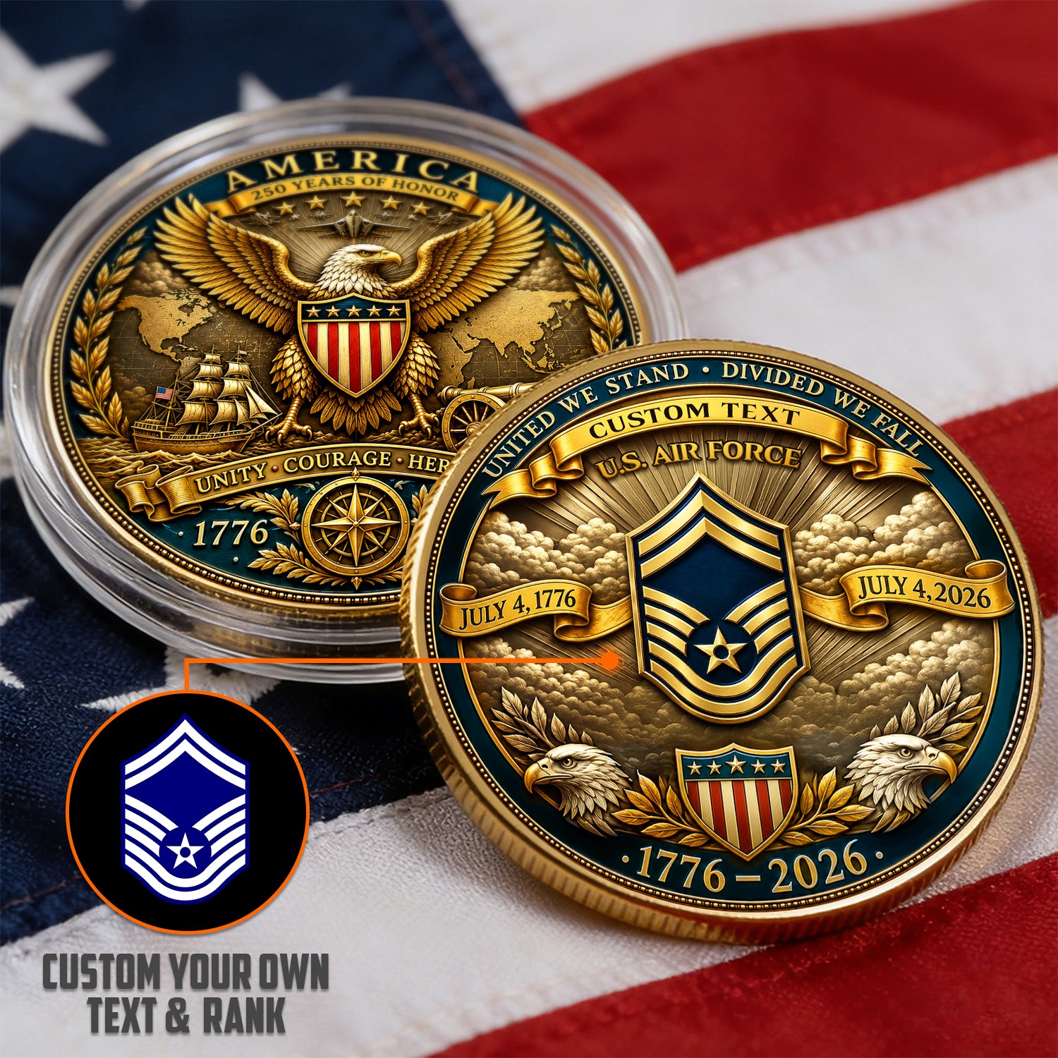 Custom U.S. Air Force 250th Anniversary Challenge Coin