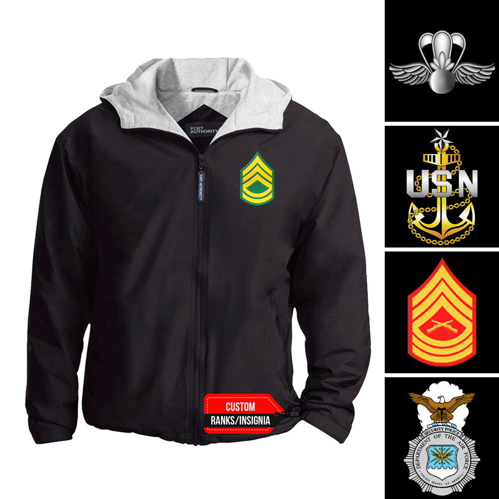 Custom US Military Ranks/Insignia Print On Left Chest Team Jacket