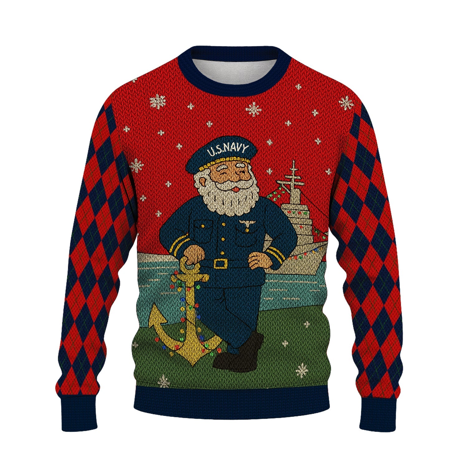 US Navy 250 Years Strong Christmas Ugly Sweater