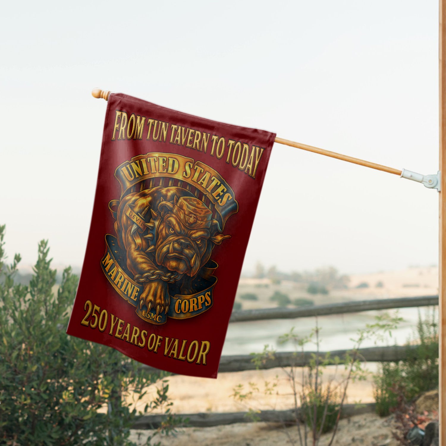 MARlNE From Tun Tavern To Today House Flag 28" x 40" Twin-Side Printing