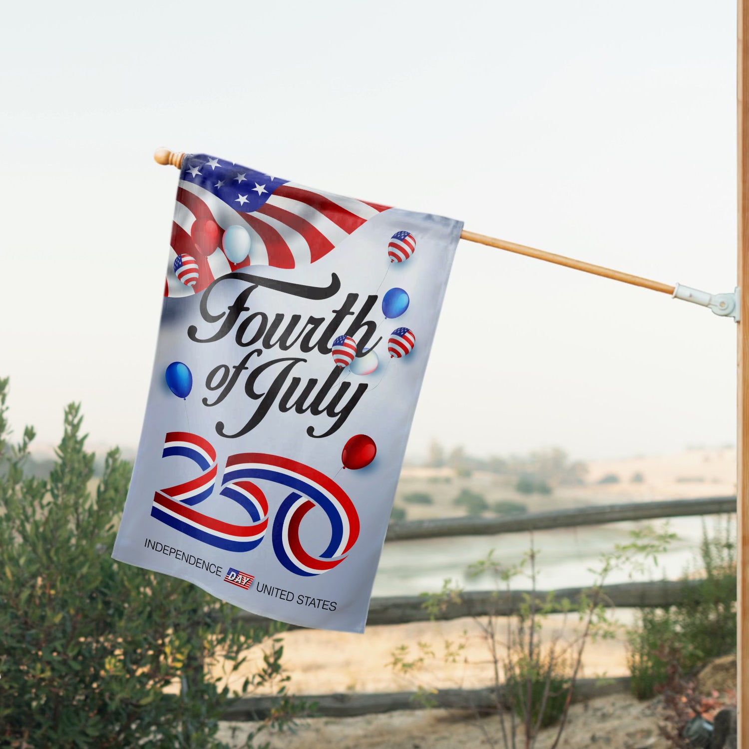 Fourth of July 250 House Flag 28''x40'' Twin-Side Printing