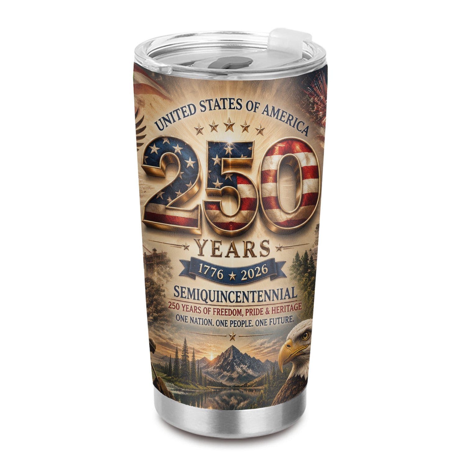 USA 250 Years Semiquincentennial 20oz Tumbler Patriotic Gift