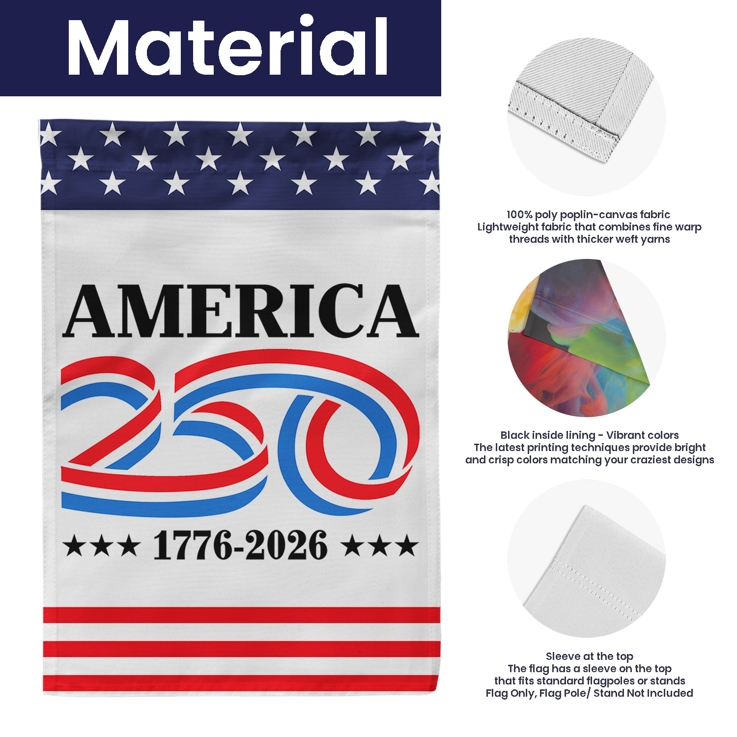 America 250 1776 - 2026 House Flag 28''x40'' Twin-Side Printing