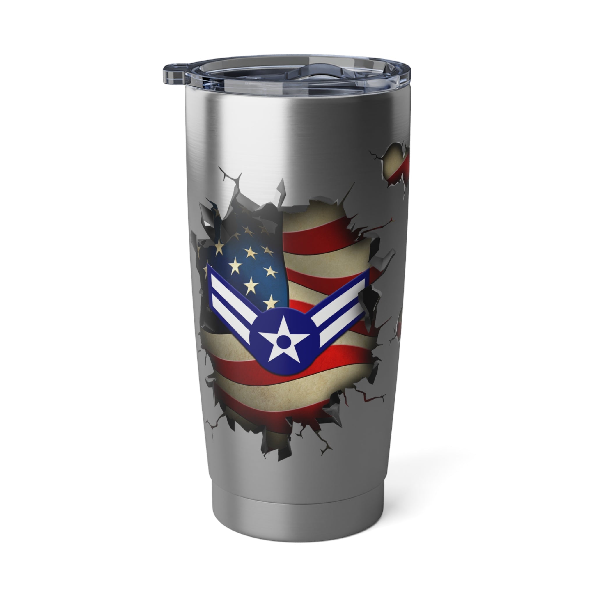 US Air Force E-3 Airman First Class A1C E3 Ranks Enlisted Airman AF Rank 3D Break Effect Vagabond 20oz Tumbler