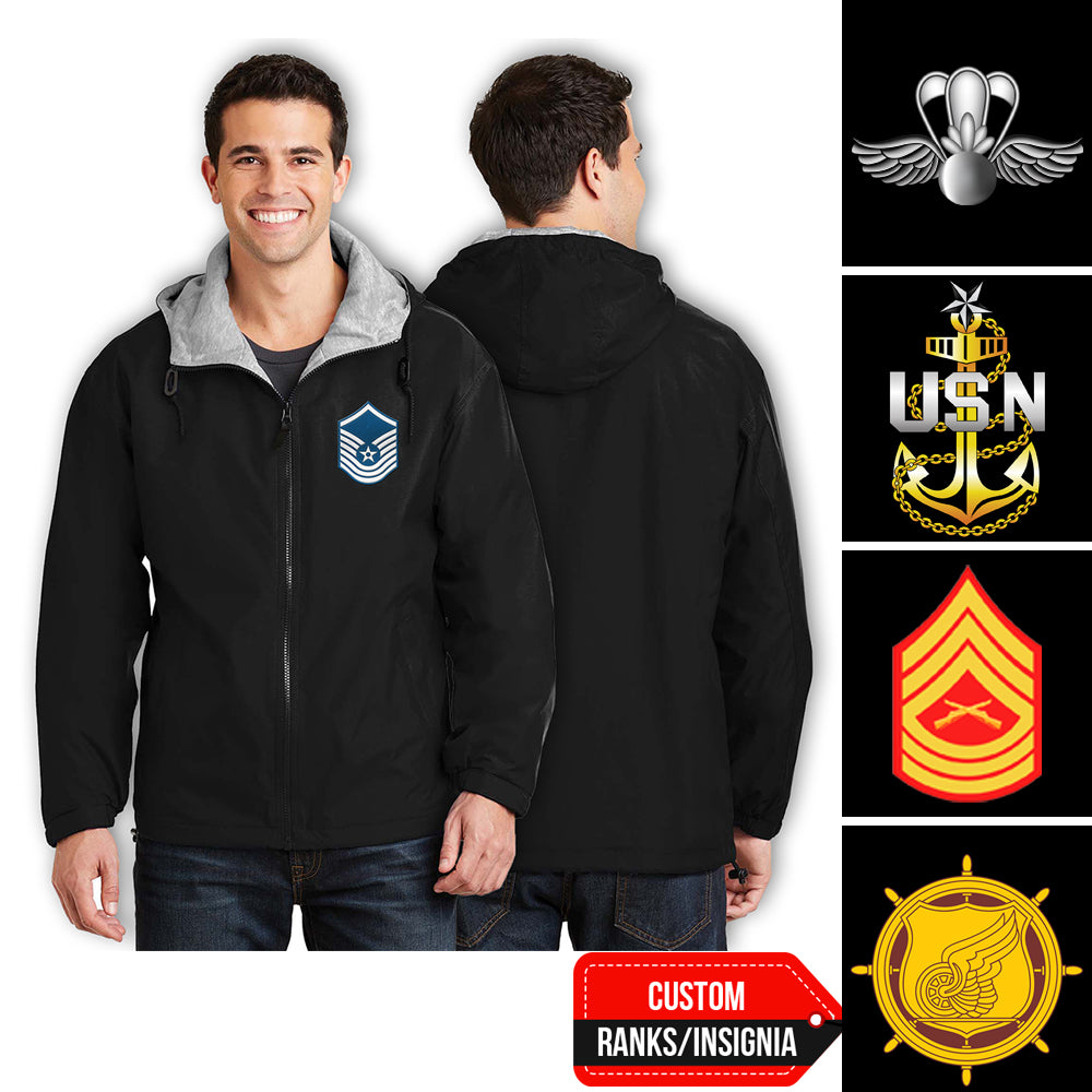 Custom US Military Ranks/Insignia Print On Left Chest Team Jacket