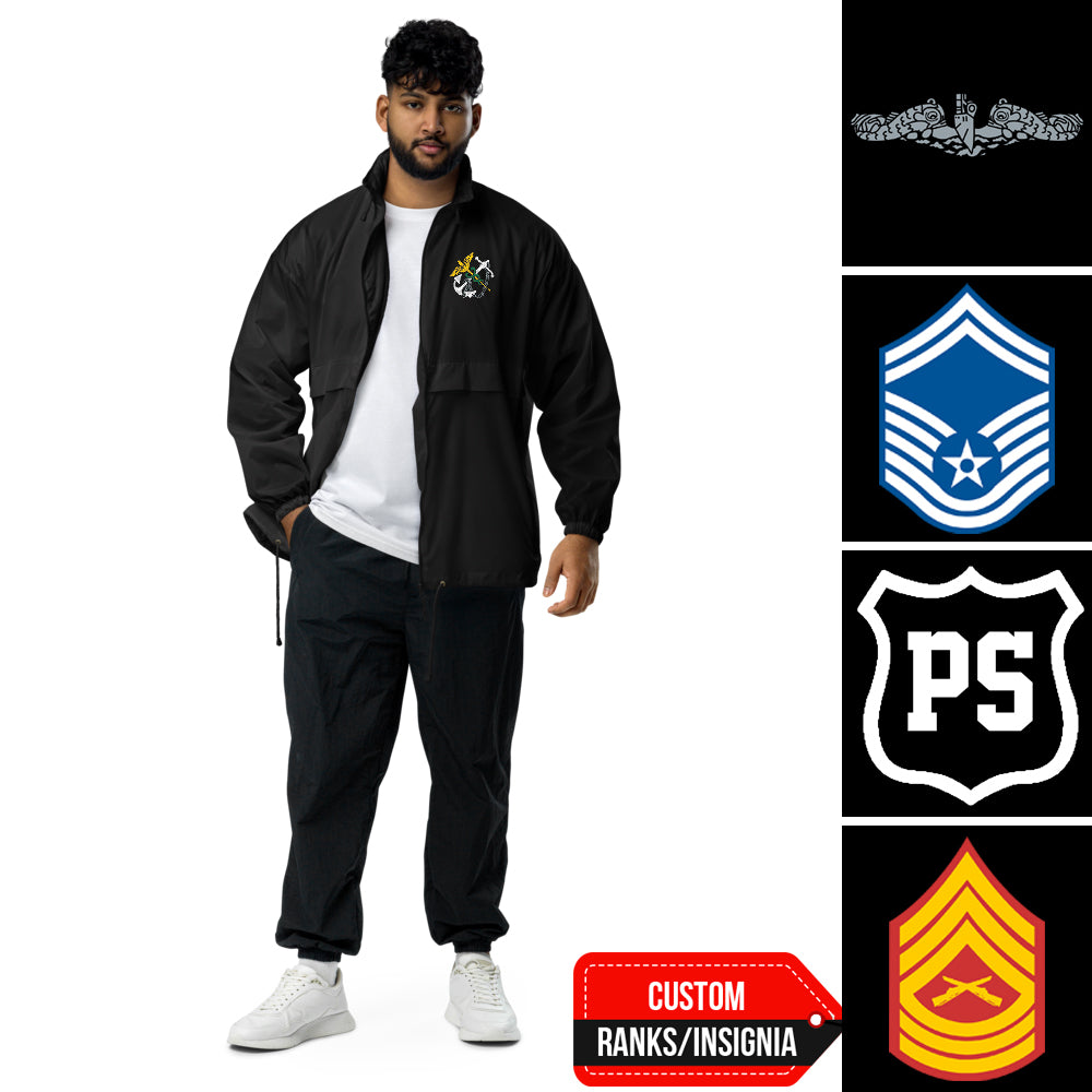 Custom US Military Ranks/Insignia Embroidered Unisex Windbreaker