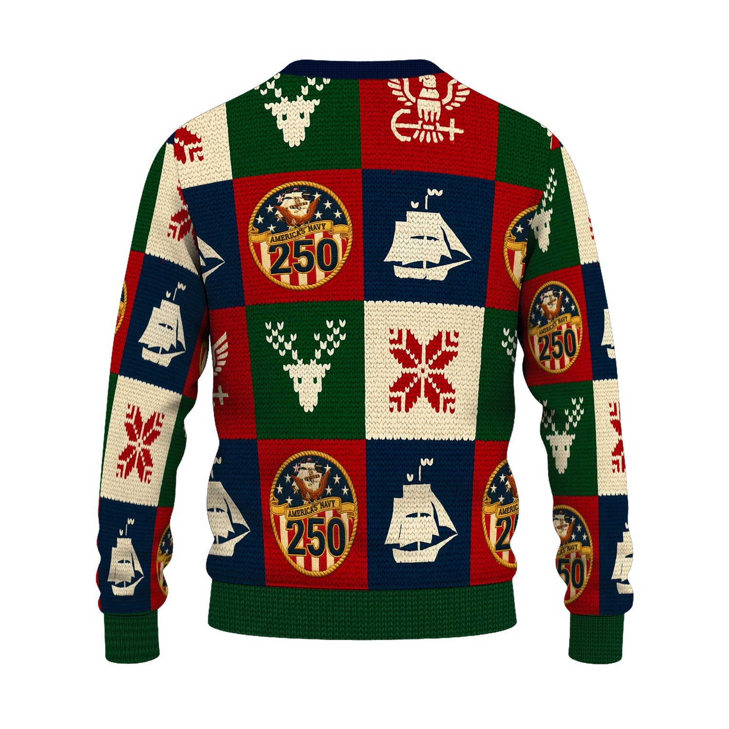 US Navy 250 America Christmas Ugly Sweater