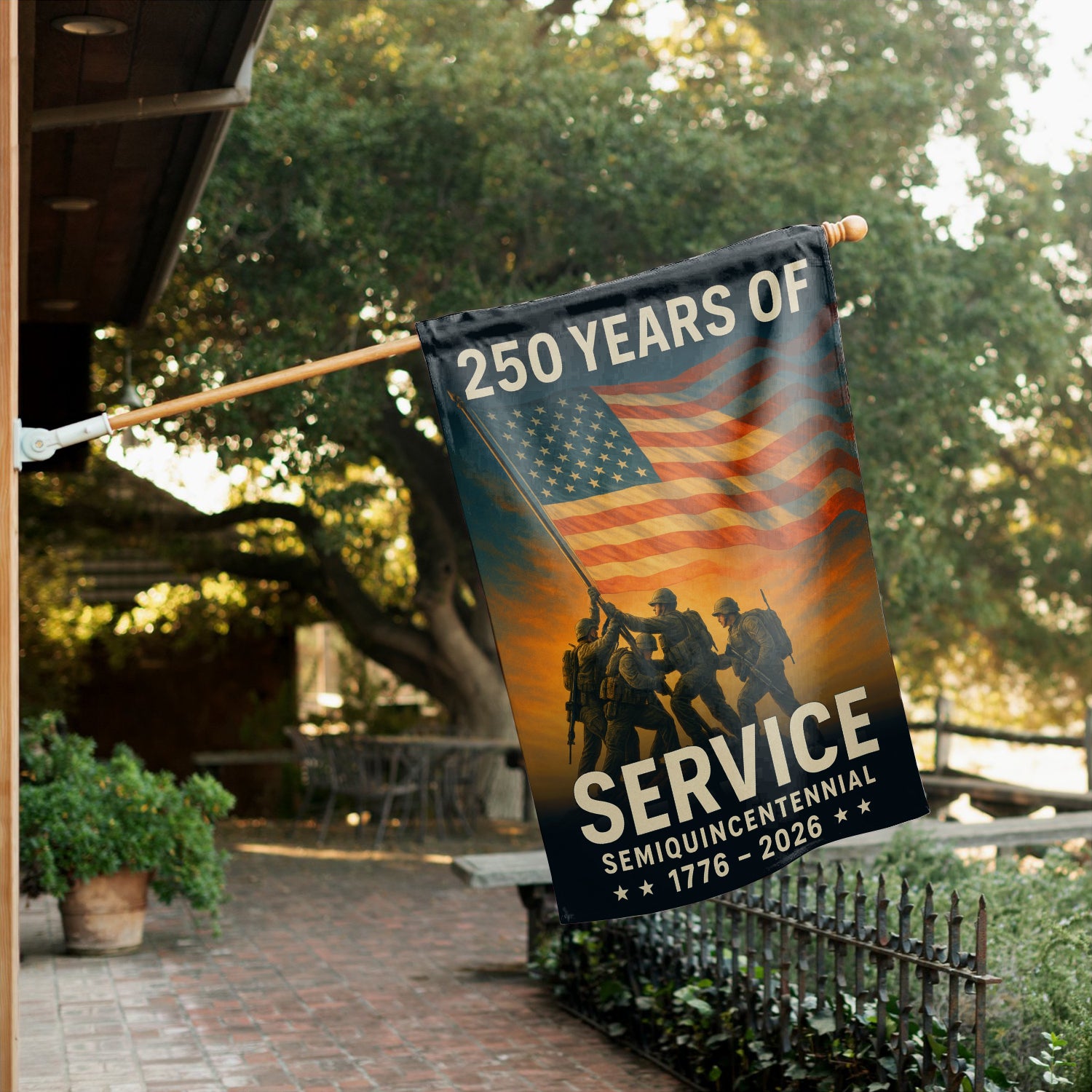 250 Years Of Service House Flag 28''x40'' Twin-Side Printing