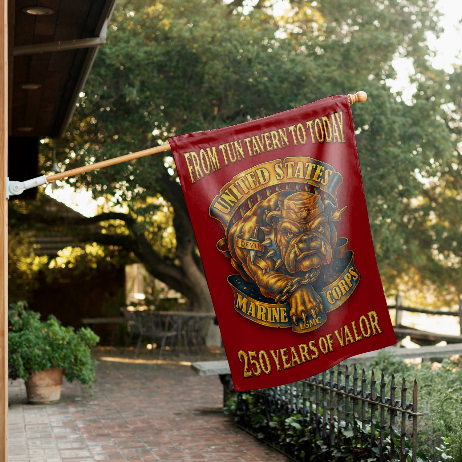 MARlNE From Tun Tavern To Today House Flag 28" x 40" Twin-Side Printing