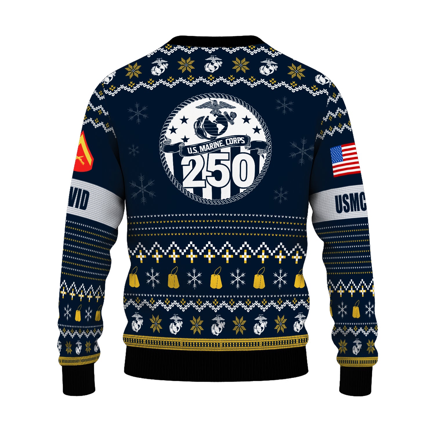 Custom Ranks And Text USMC Ugly Christmas Sweater for Women Men JUST04