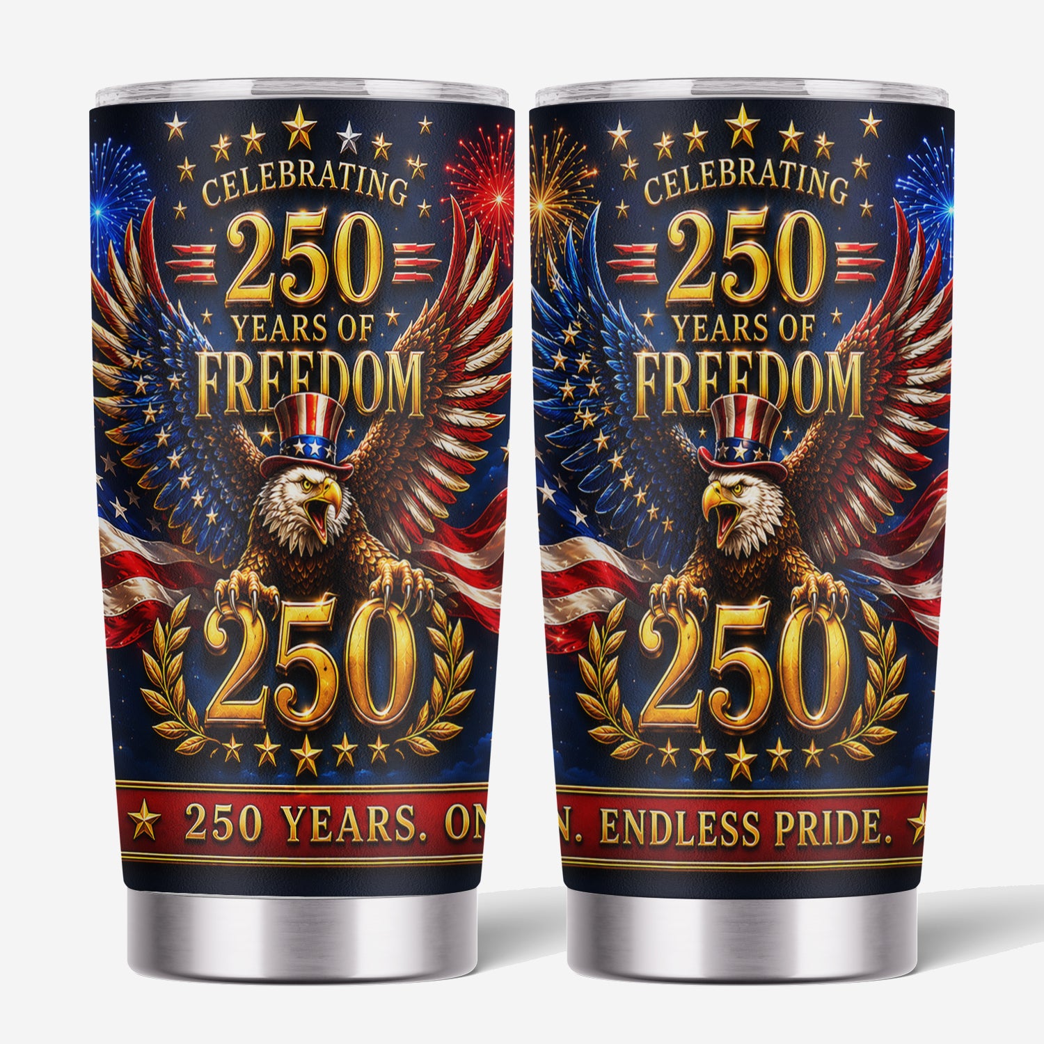 America 250 Years of Freedom Eagle 20oz Tumbler Patriotic Gift