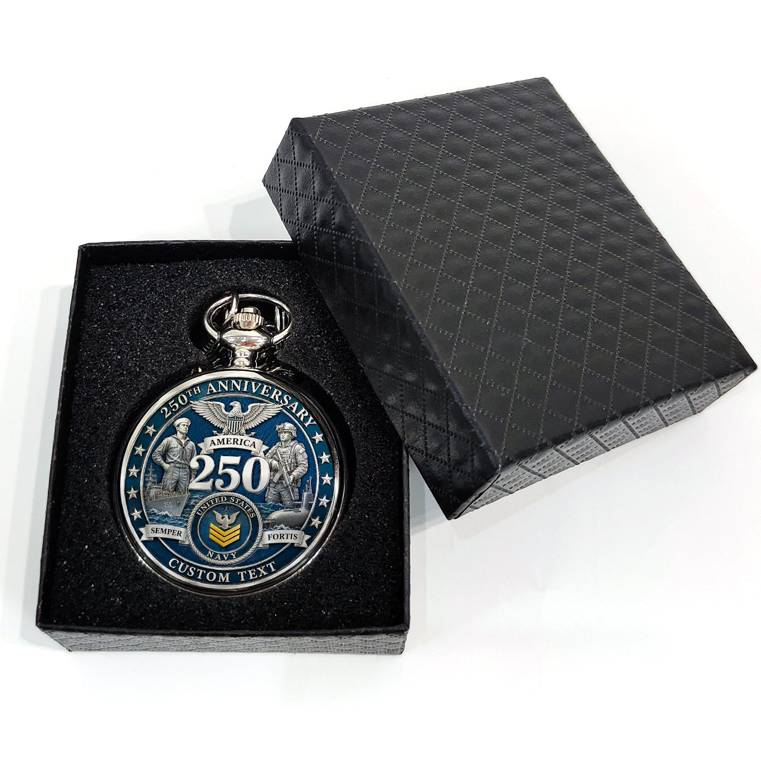 Custom Name US Navy Pocket Watch Personalized Military Gift