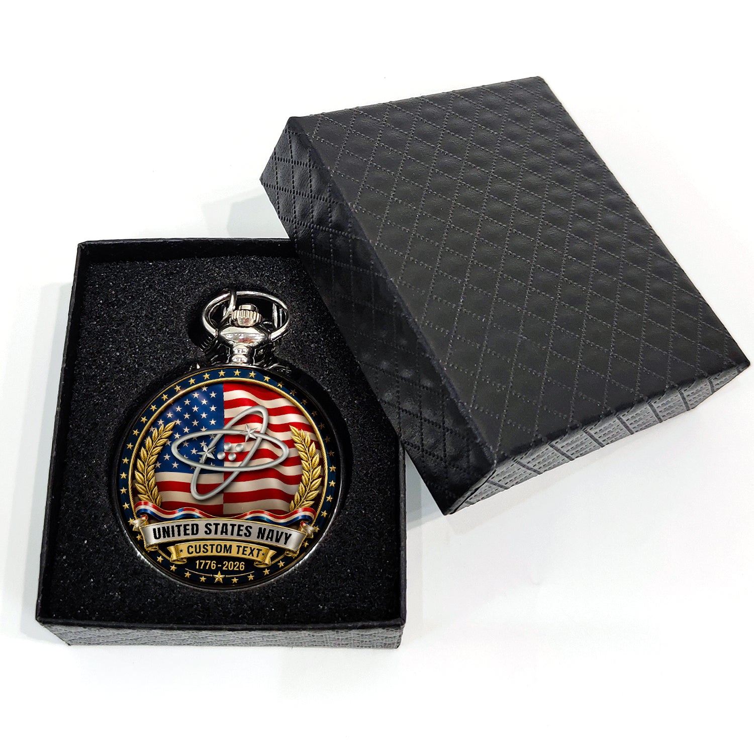 Personalized US Navy Anniversary Pocket Watch Military Keepsake