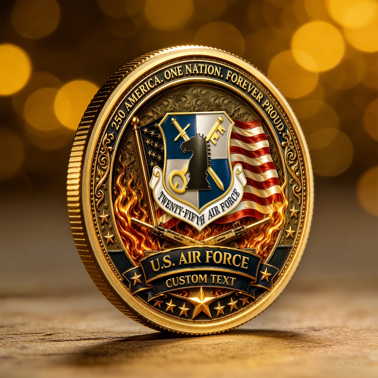 Custom Air Force Coin Veteran Gift America 1776-2026 Tribute
