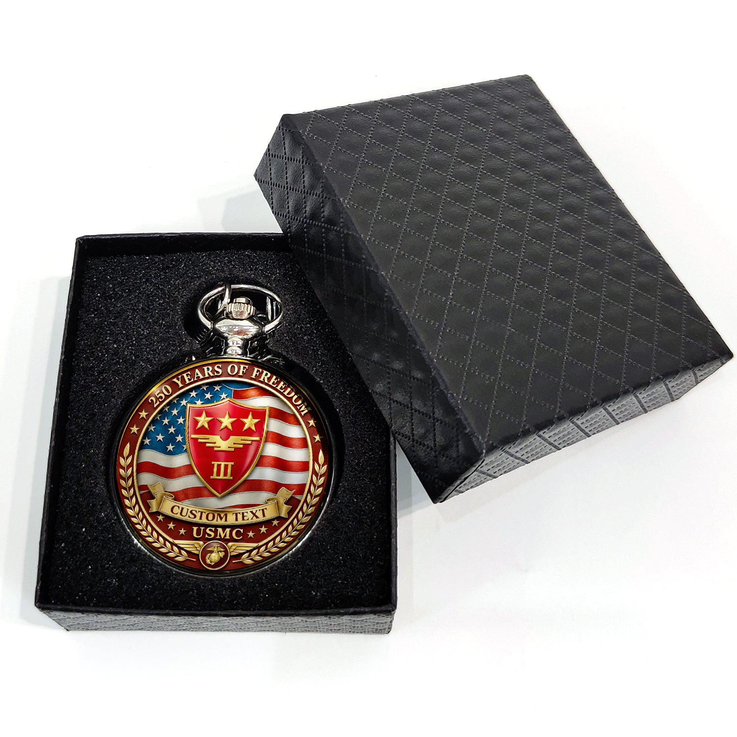 Marine Corps 250th Anniversary Personalized Pocket Watch Gift