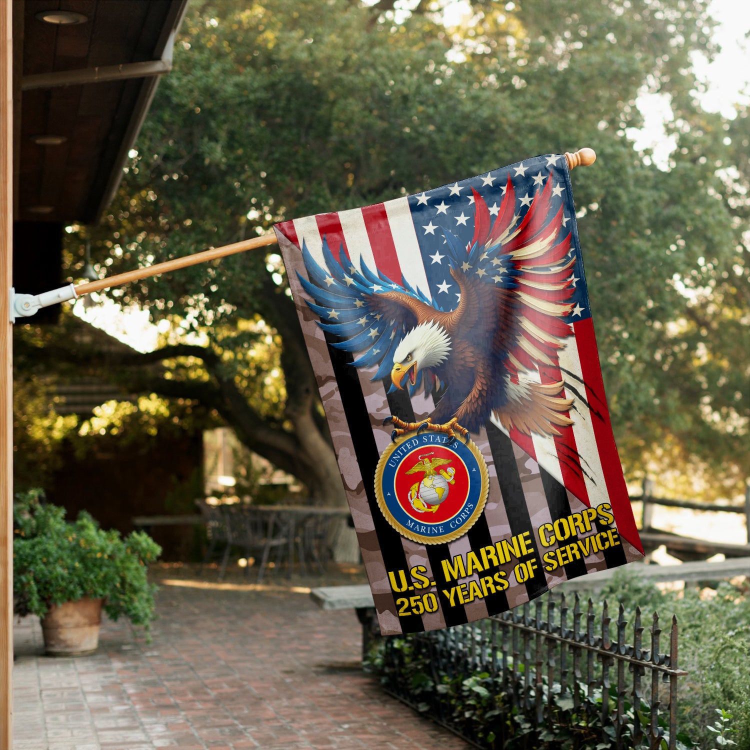 MARlNE 250 Years Of Service House Flag 28" x 40" Twin-Side Printing