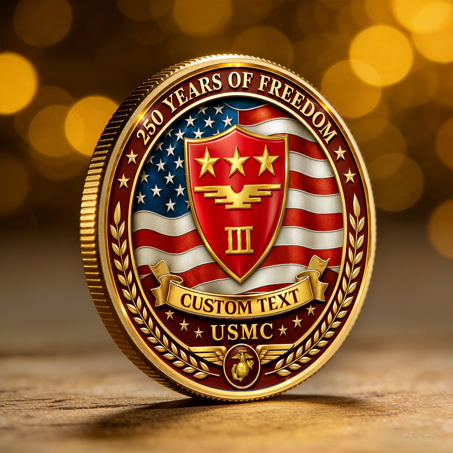 Custom USMC 250th Anniversary Challenge Coin Gift