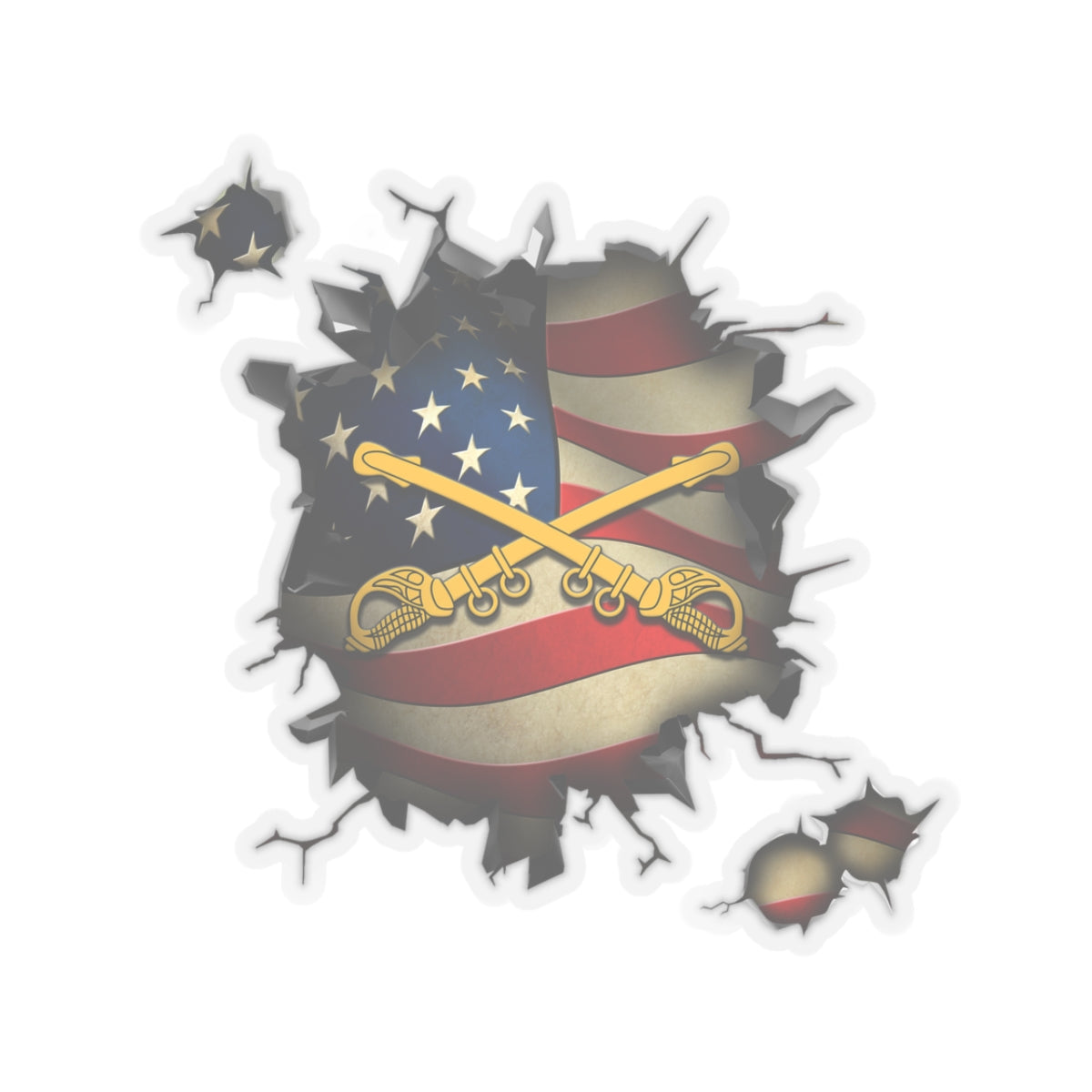 US Army Cavalry 3D Break Effect Stickers